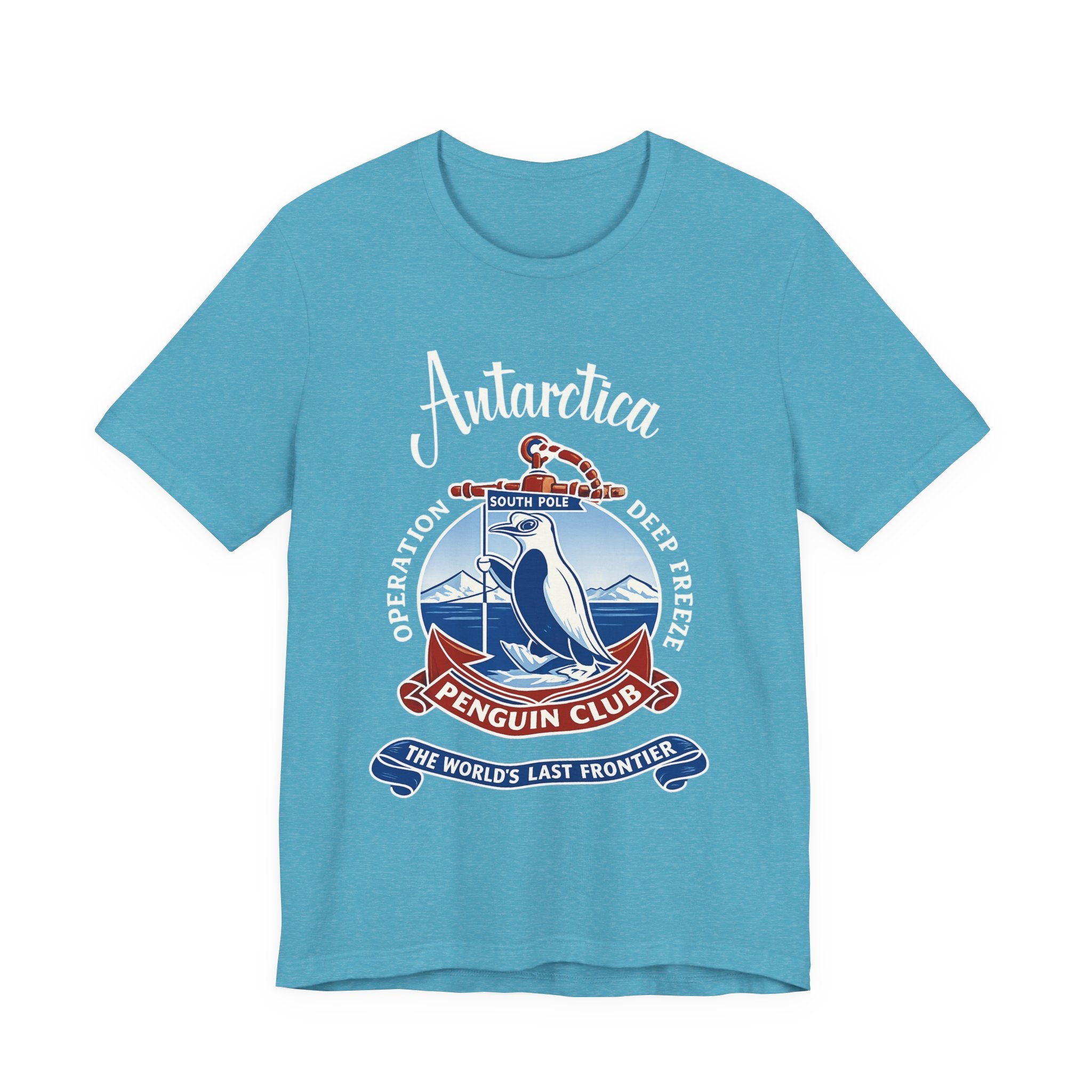 Antarctica Penguin Club Crest T-Shirt | South Pole Expedition T-Shirt