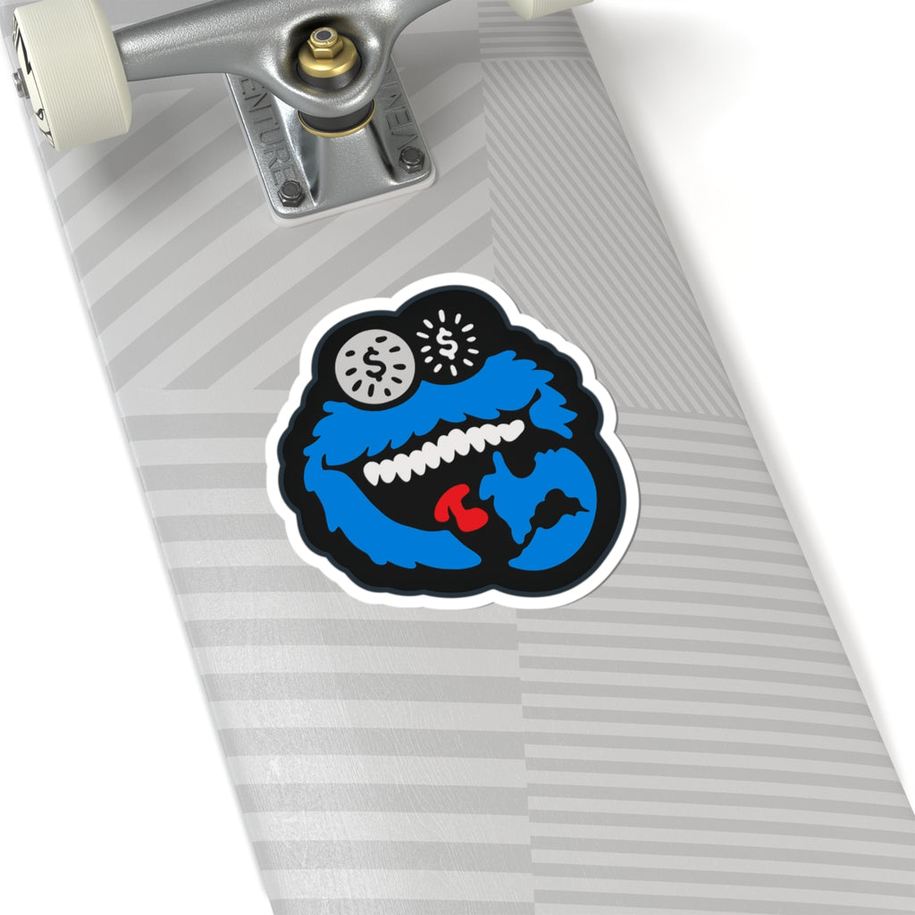 Blue Cookie Monster Face  Vinyl Sticker
