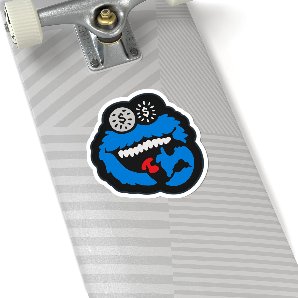 Blue Cookie Monster Face  Vinyl Sticker