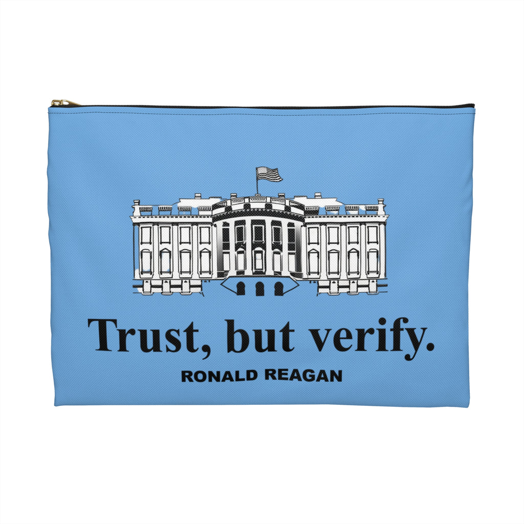 Ronald Regan Trust But Verify White House design Accessory Pouch | Political Quote