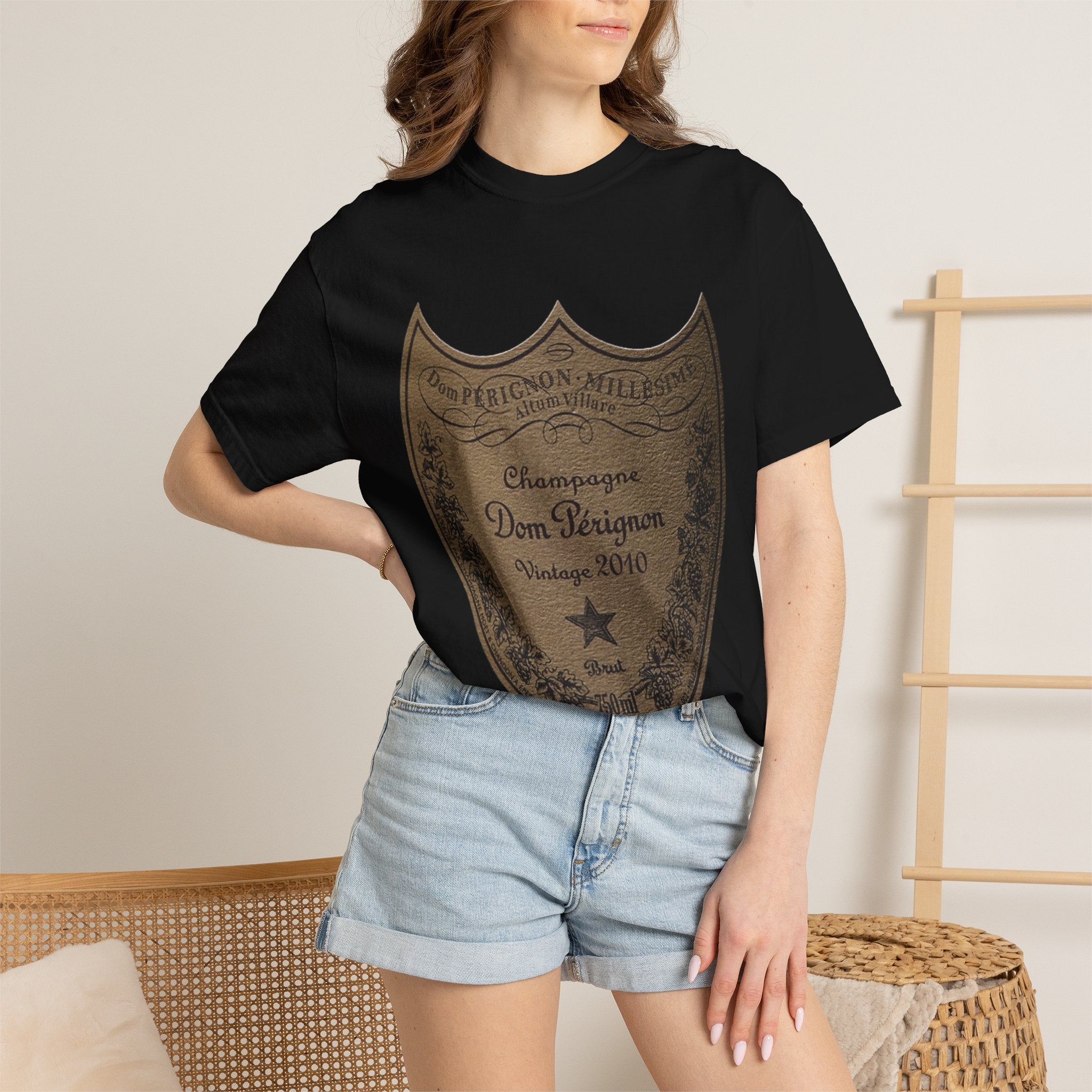 Vintage Champagne T-Shirt, Vintage Dom Pérignon Champagne Label T-Shirt, 2010 Edition