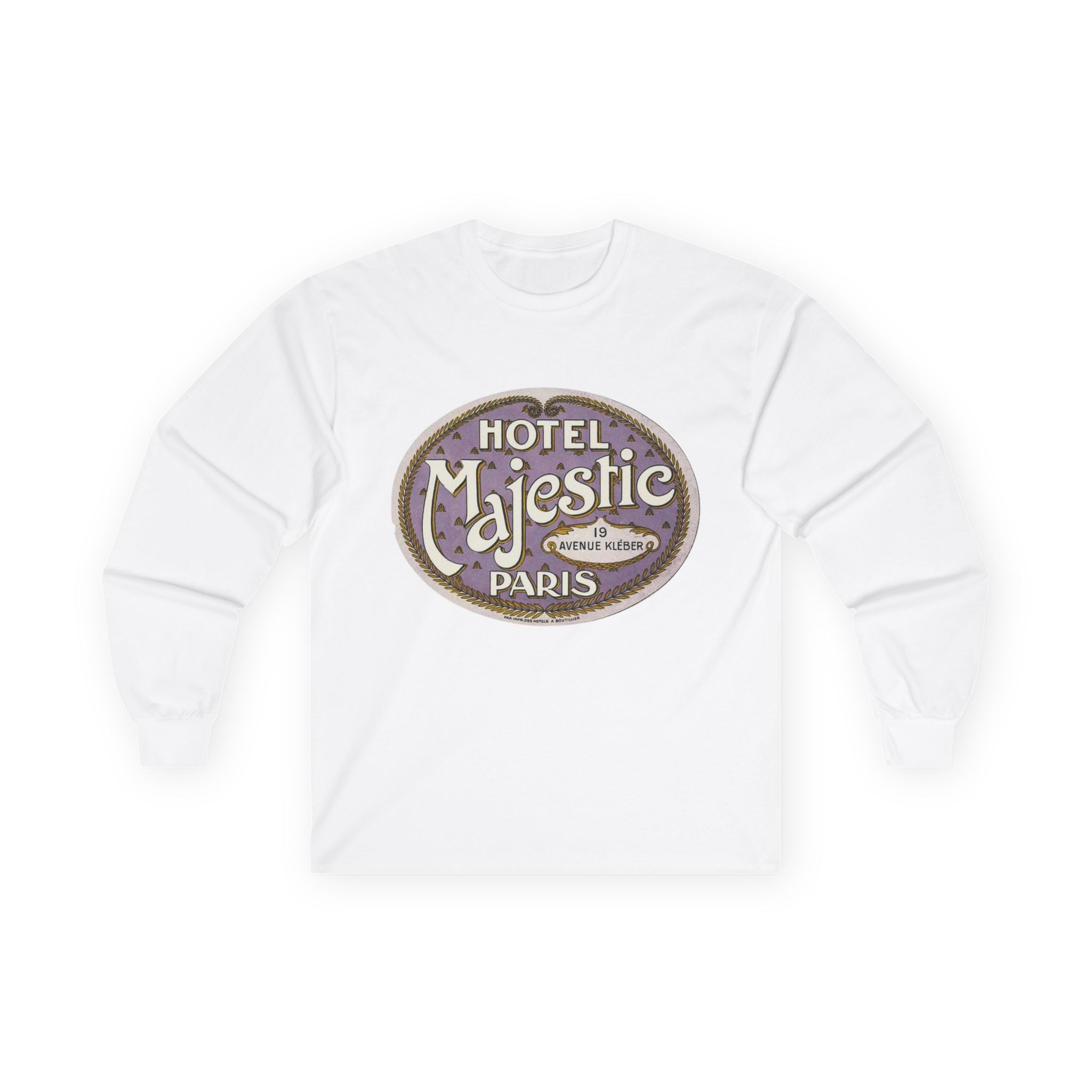 Hotel Majestic Paris vintage logo Long Sleeve T-Shirt