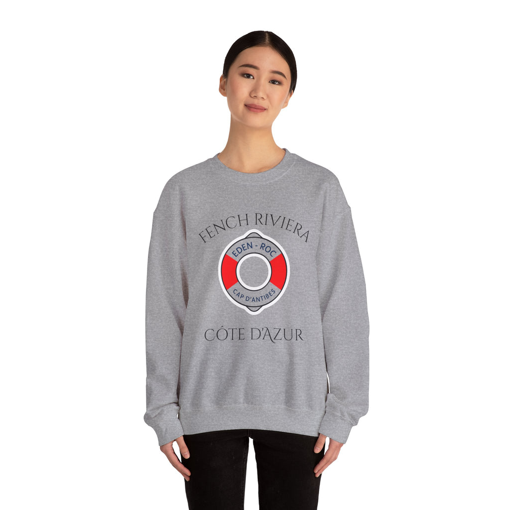 French Riviera Lifesaver Crewneck Sweatshirt | Côte d'Azur Nautical Design