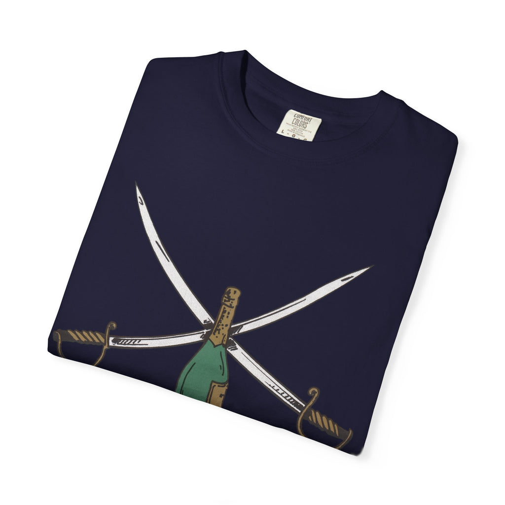 Champagne Sabering T-Shirt, Crossed Sabers & Bottle Graphic Tee