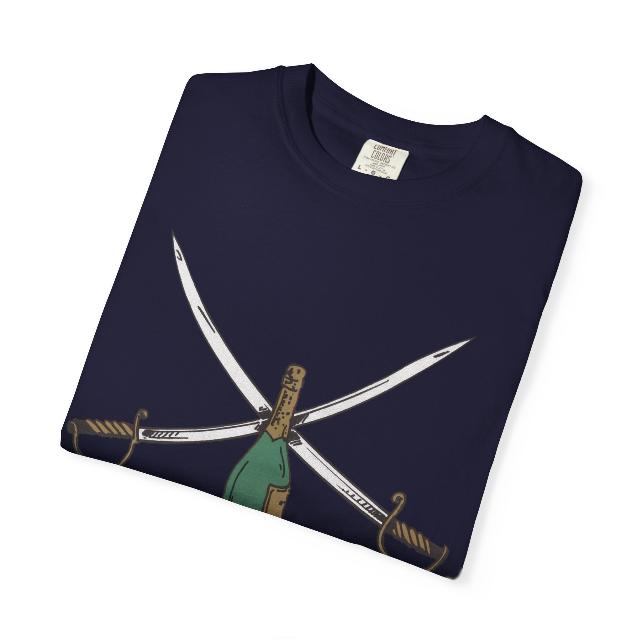 Champagne Sabering T-Shirt, Crossed Sabers & Bottle Graphic Tee