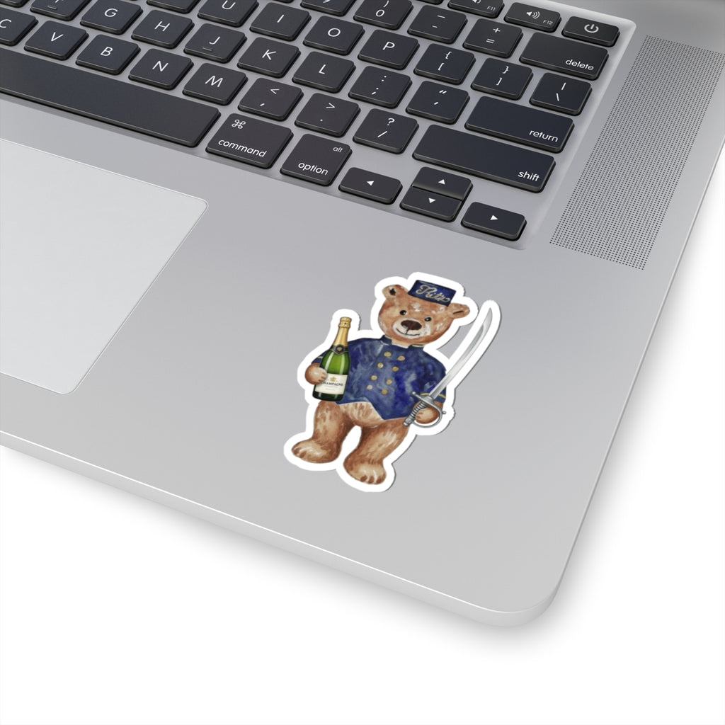 Vintage Ritz Paris Champagne Bear Vinyl Sticker