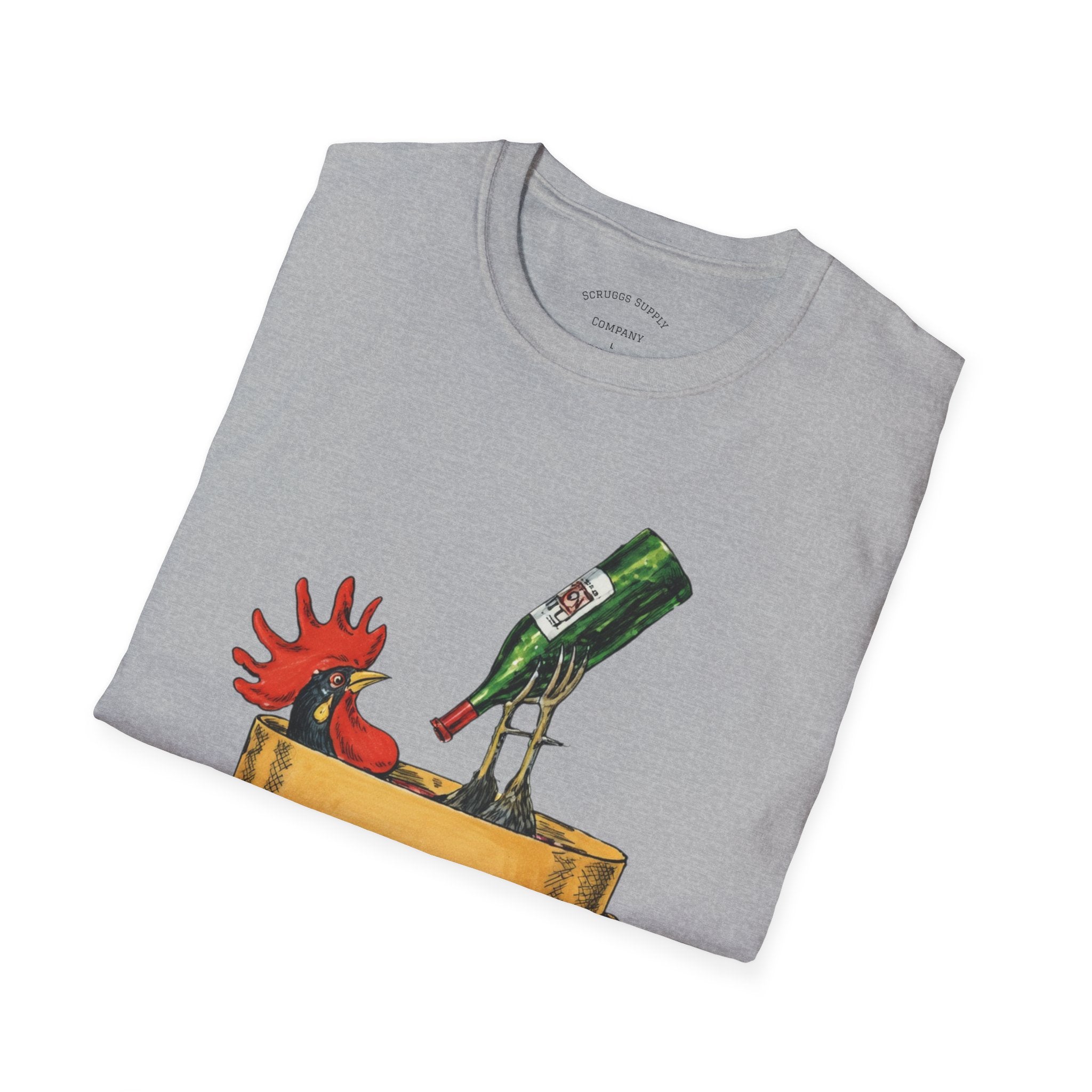 Wine Coq au Vin T-Shirt | Rooster, Wine Bottle, French cooking design