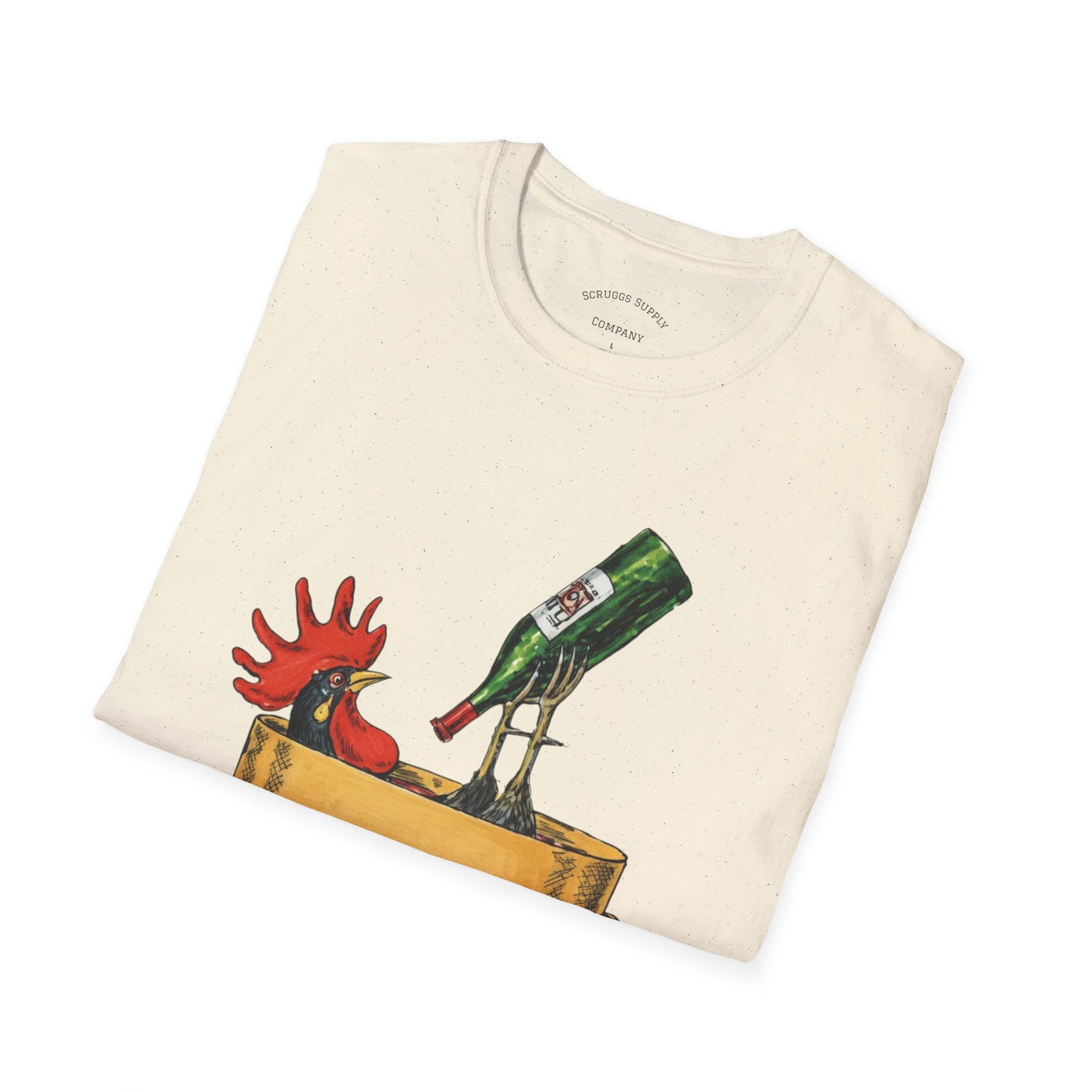 Wine Coq au Vin T-Shirt | Rooster, Wine Bottle, French cooking design
