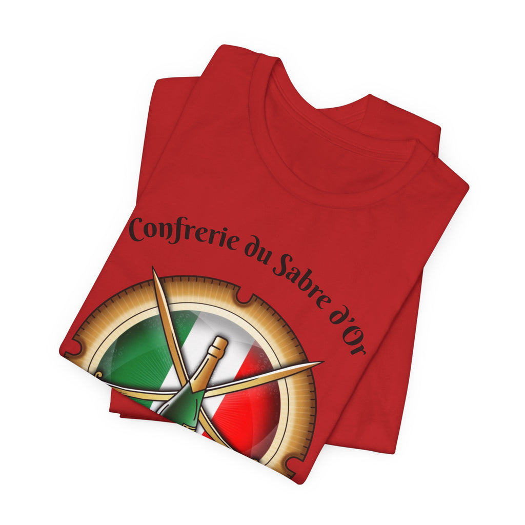 Italian Heritage T-Shirt, Confrérie du Sabre dOr France T-Shirt ,Champagne Sabering Society Emblem Tee
