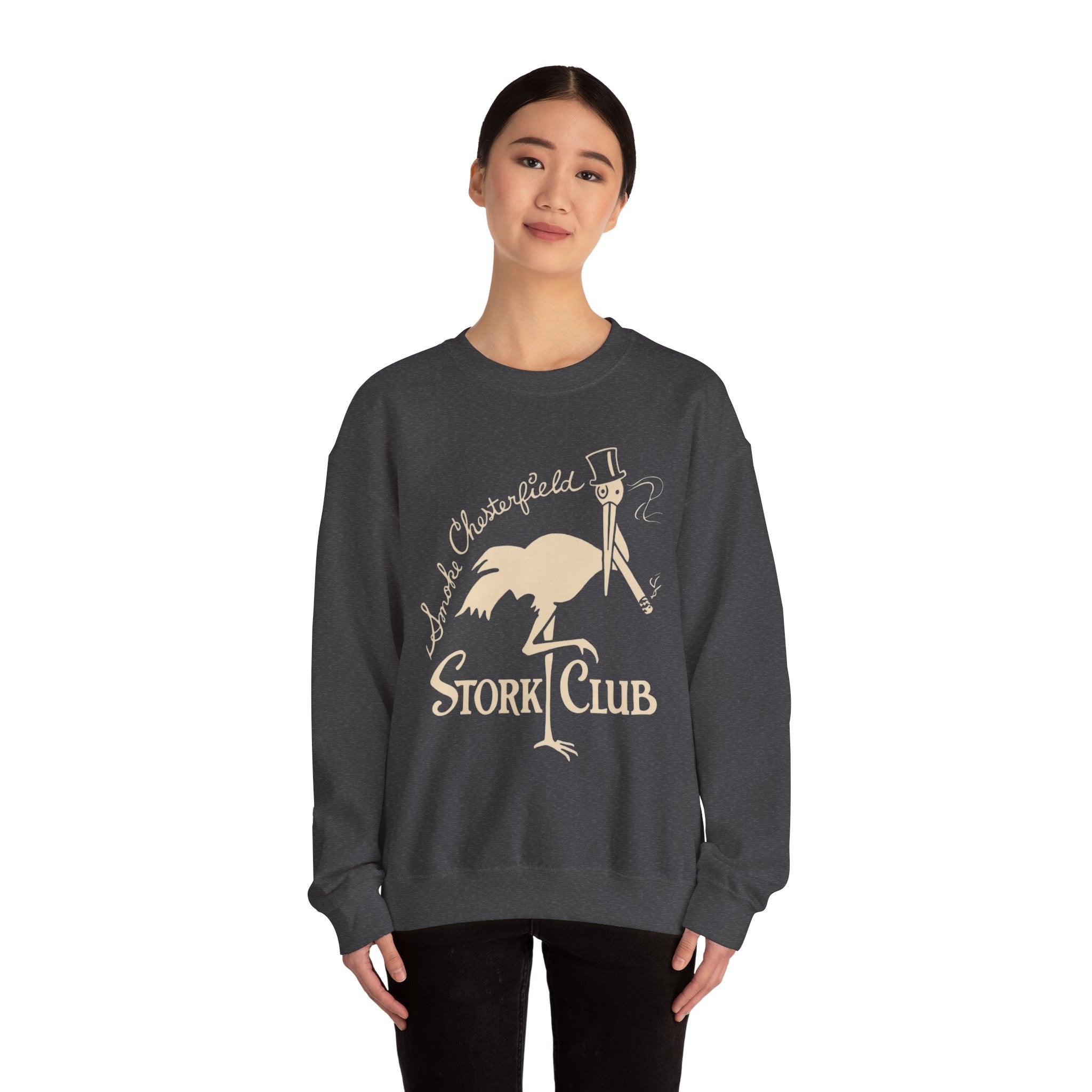 Vintage Stork Club Sweatshirt | Vintage Stork with Top Hat and Cigar
