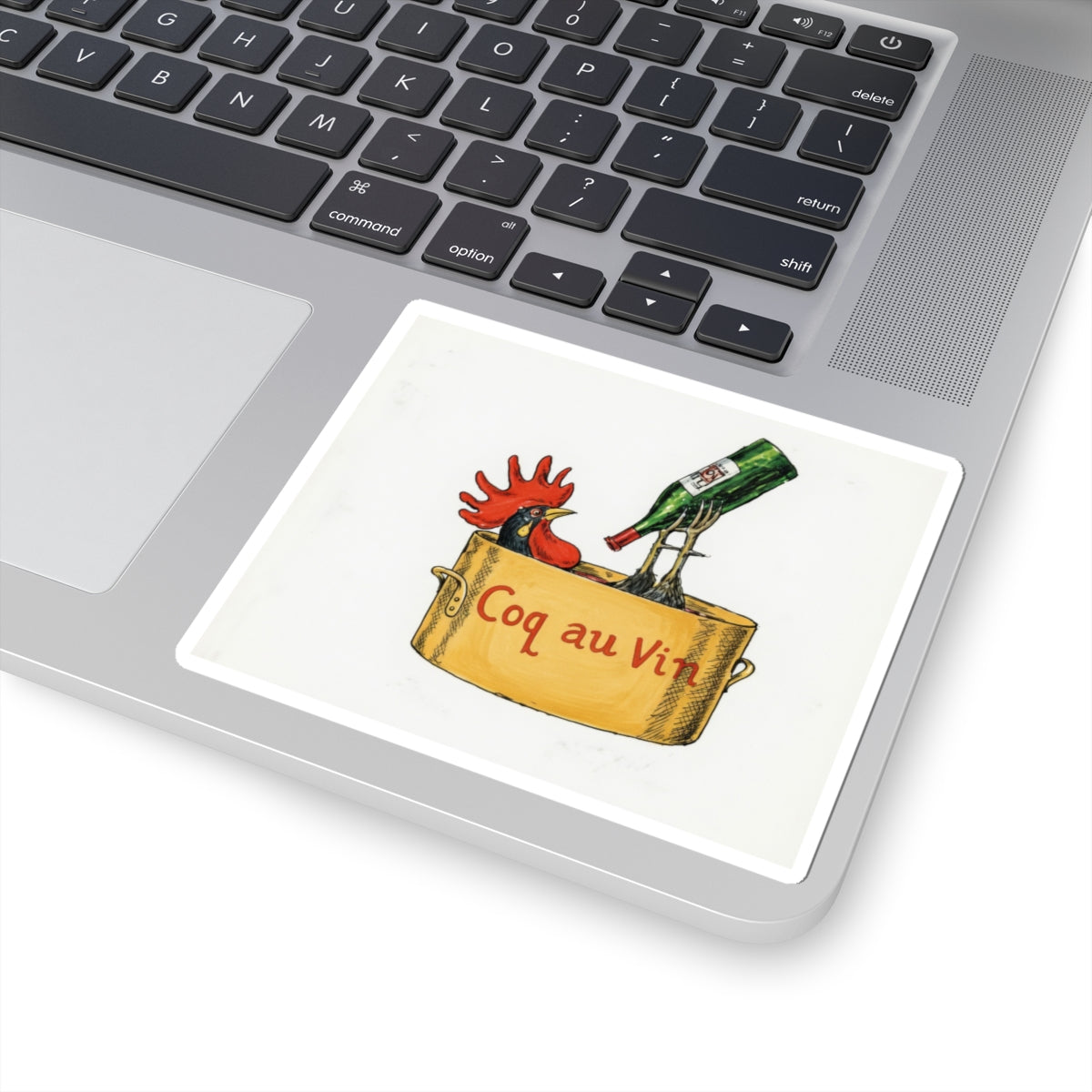 Coq au Vin Rooster Pot sticker | Wine Humor Sticker