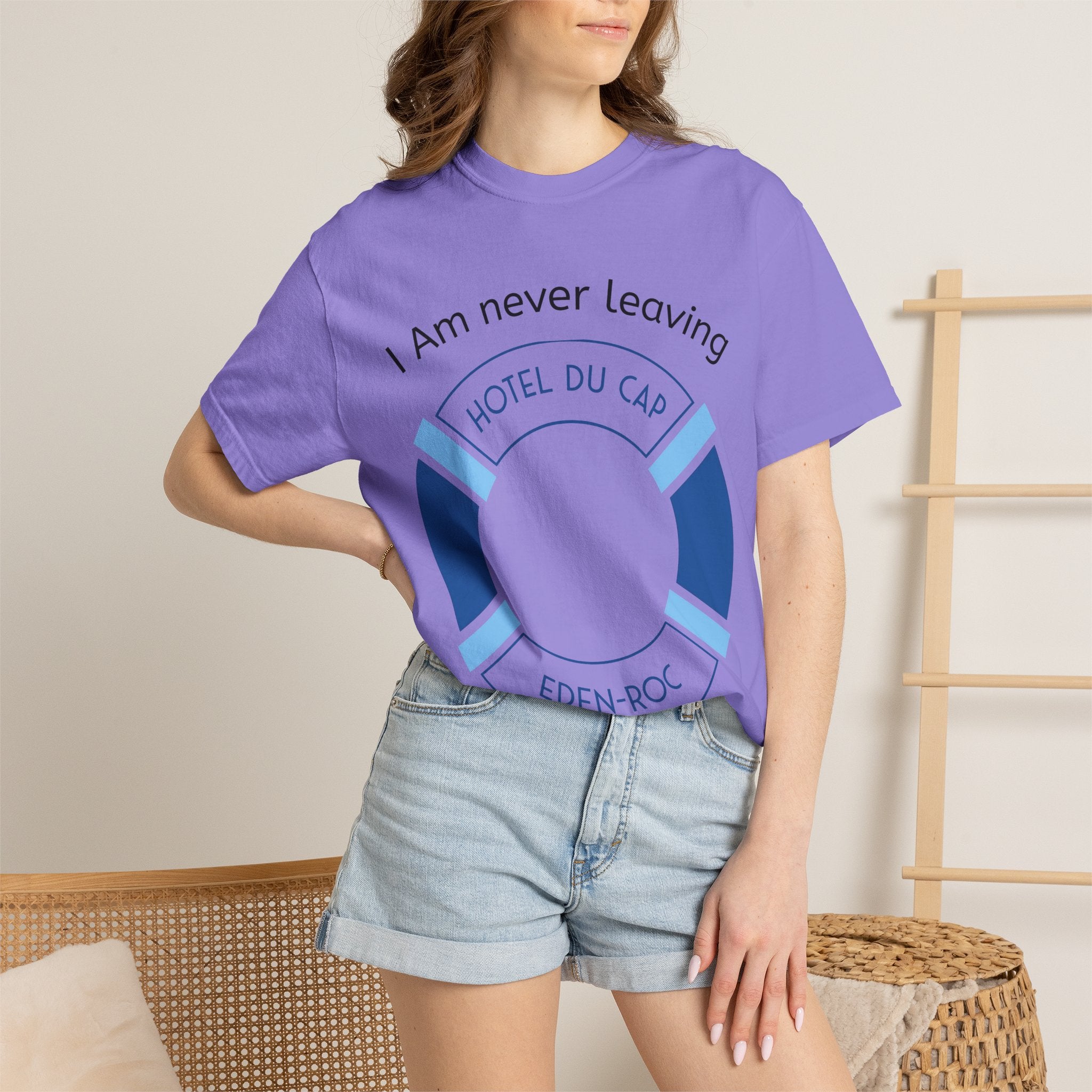 I Am Never Leaving life preserver T-shirt | Hotel Du Cap Eden-Roc beach