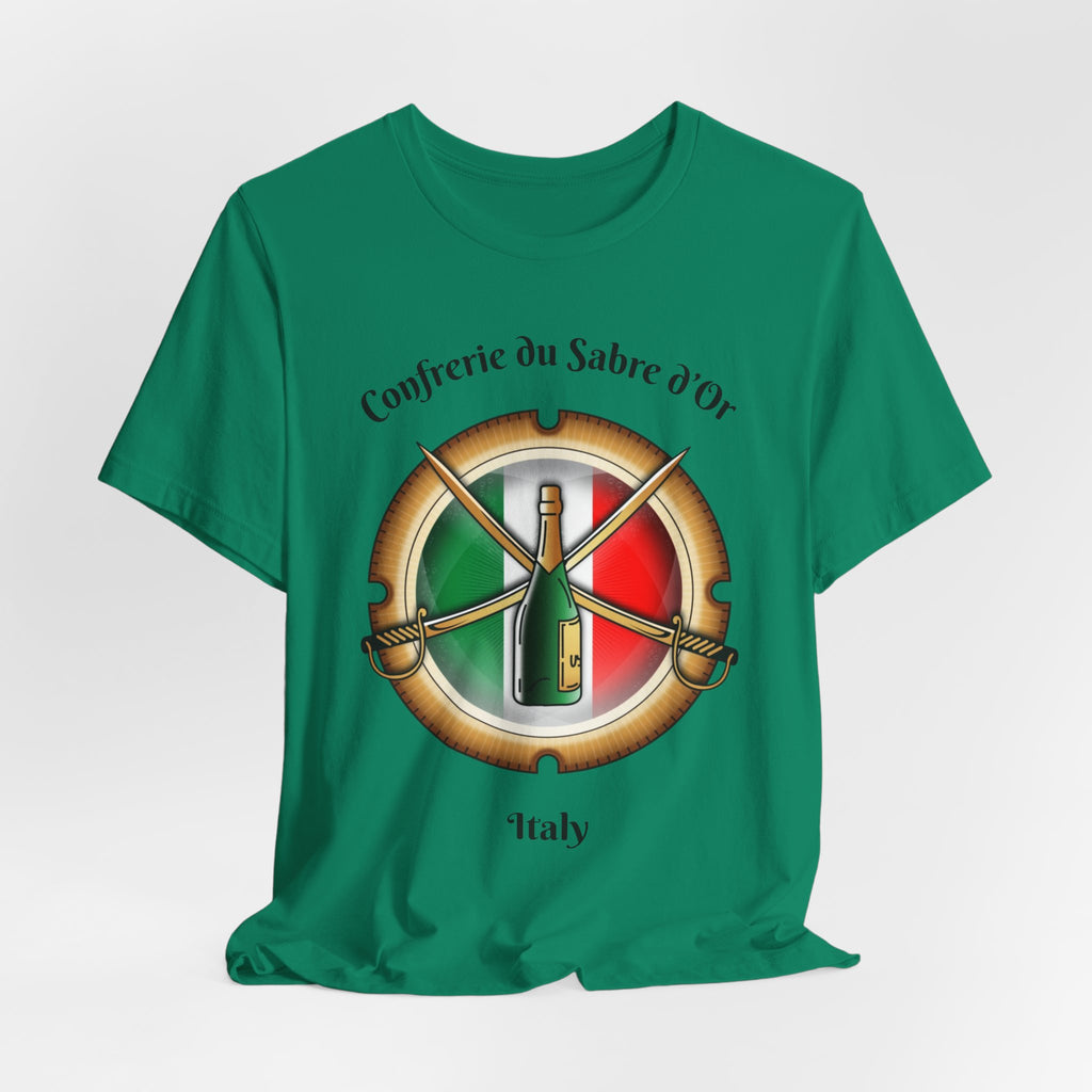 Italian Heritage T-Shirt, Confrérie du Sabre dOr France T-Shirt ,Champagne Sabering Society Emblem Tee
