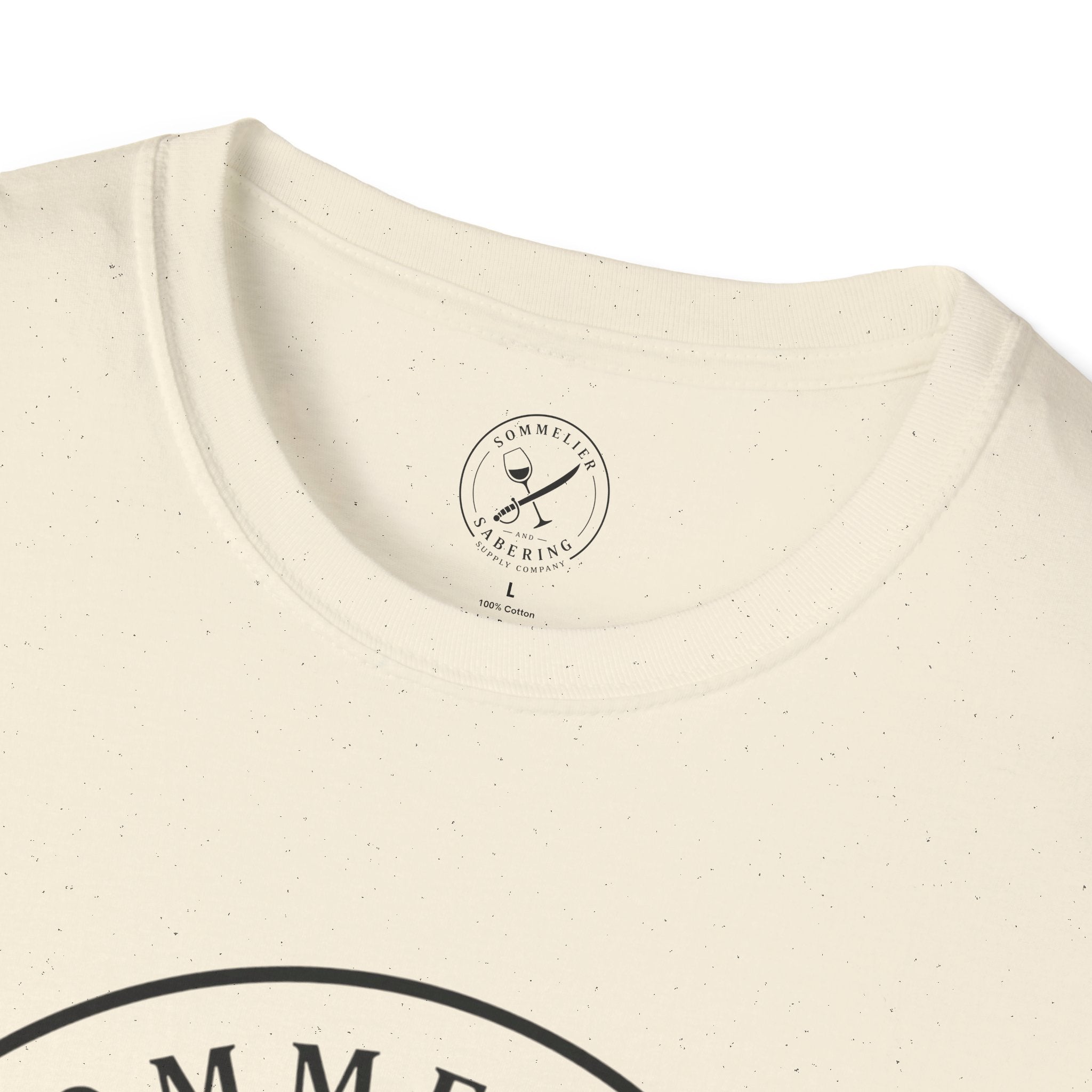 Sommelier and Sabering logo T-Shirt | Wine glass and saber emblem