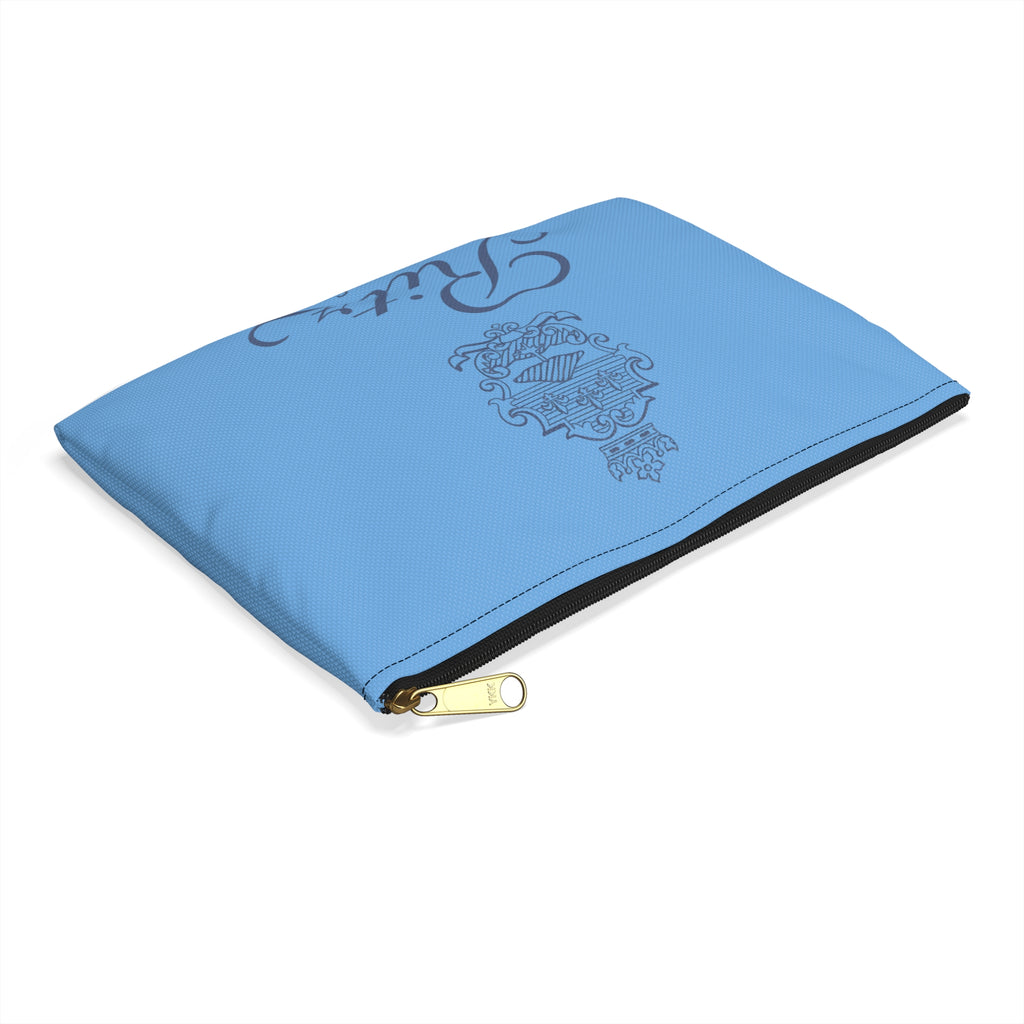 Vintage Ritz Paris Accessory Pouch | Light Blue Cosmetic Zip Bag