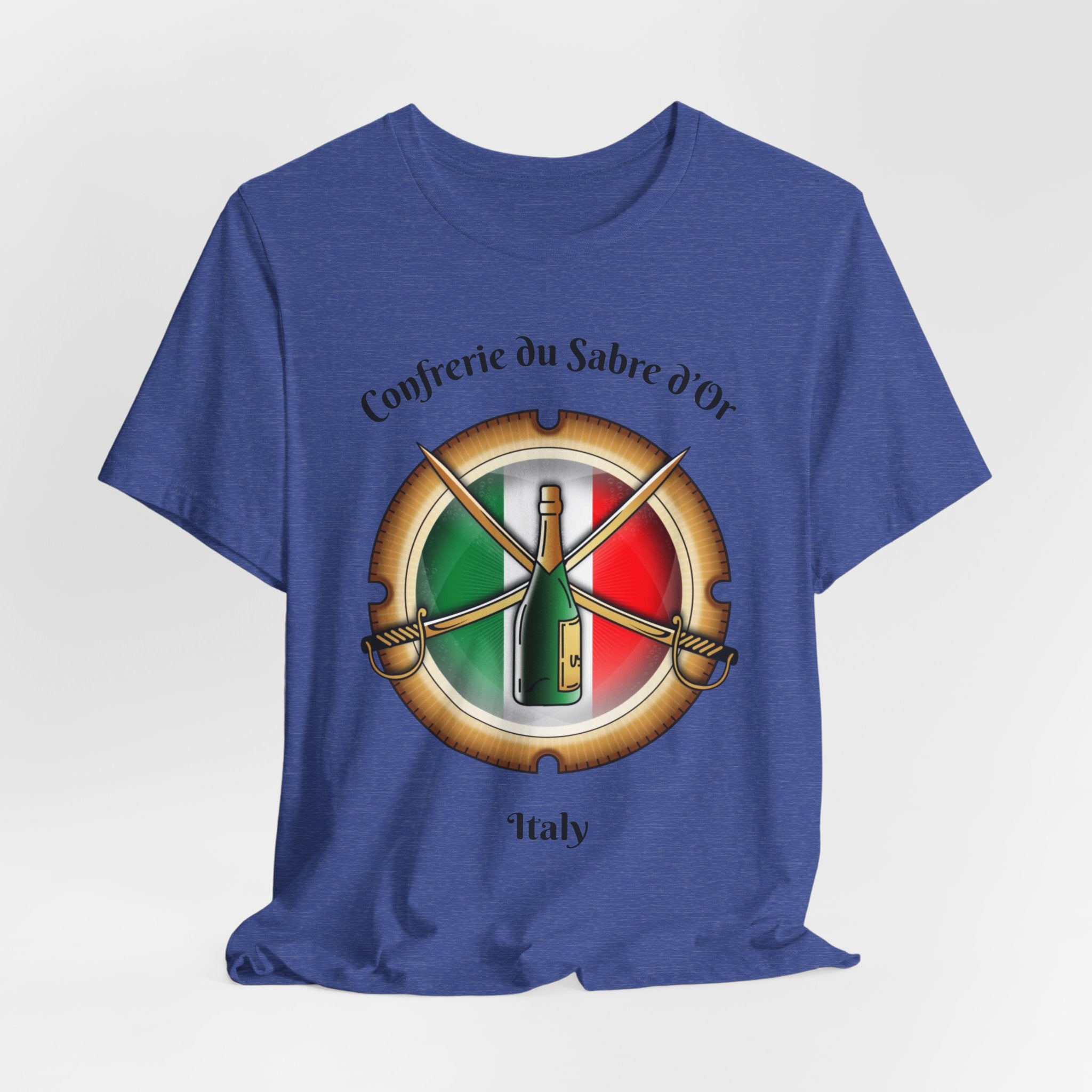 Italian Heritage T-Shirt, Confrérie du Sabre dOr France T-Shirt ,Champagne Sabering Society Emblem Tee