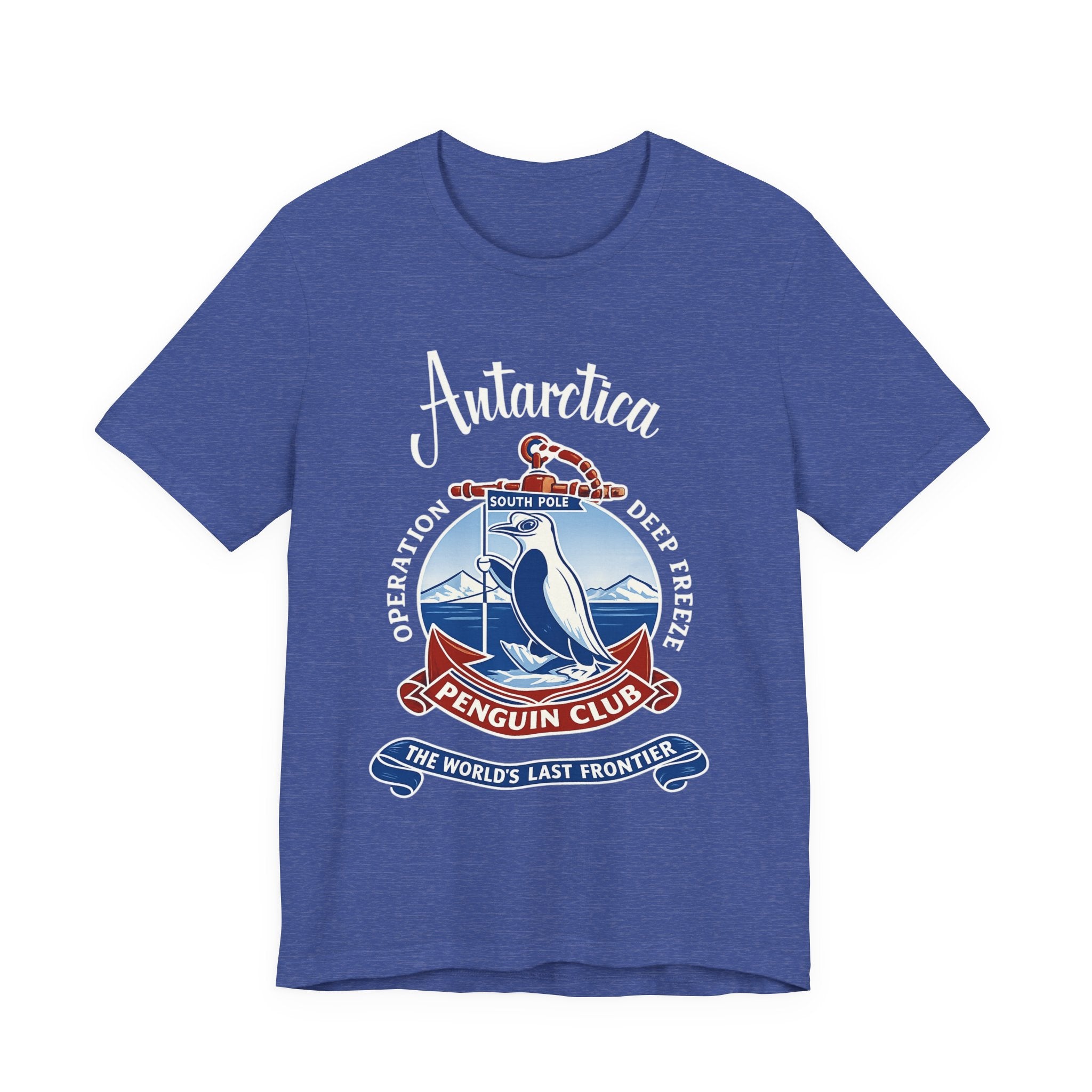 Antarctica Penguin Club Crest T-Shirt | South Pole Expedition T-Shirt