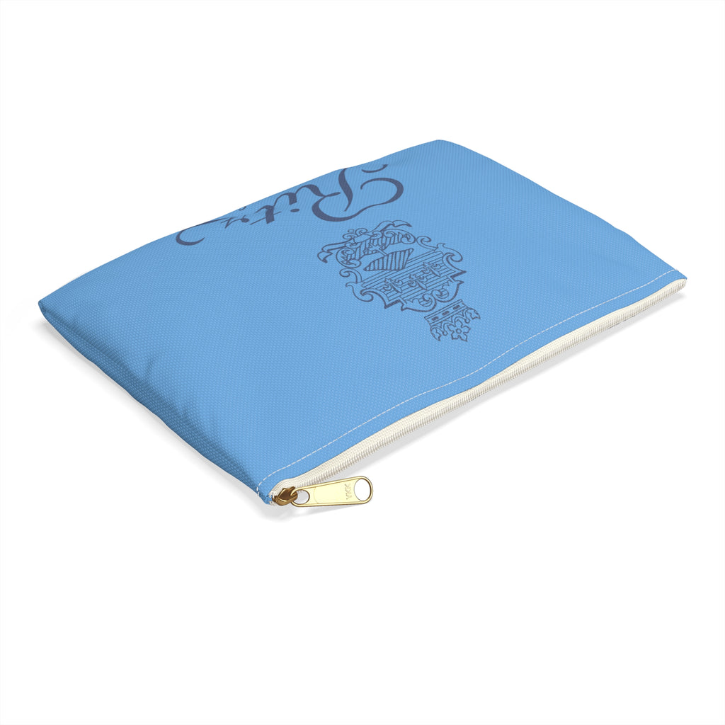 Vintage Ritz Paris Accessory Pouch | Light Blue Cosmetic Zip Bag