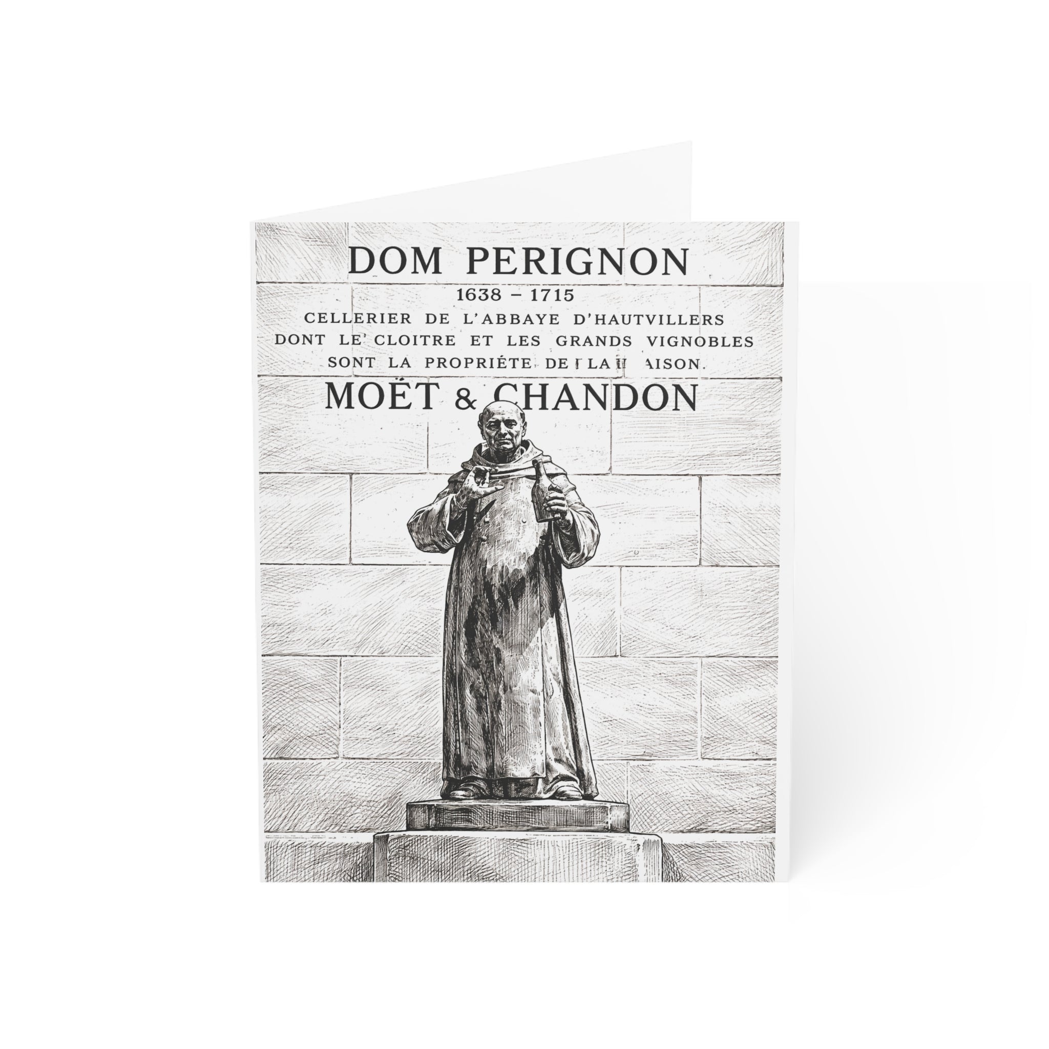 Dom Pérignon Statue vintage label Cards | Champagne themed blank greeting cards