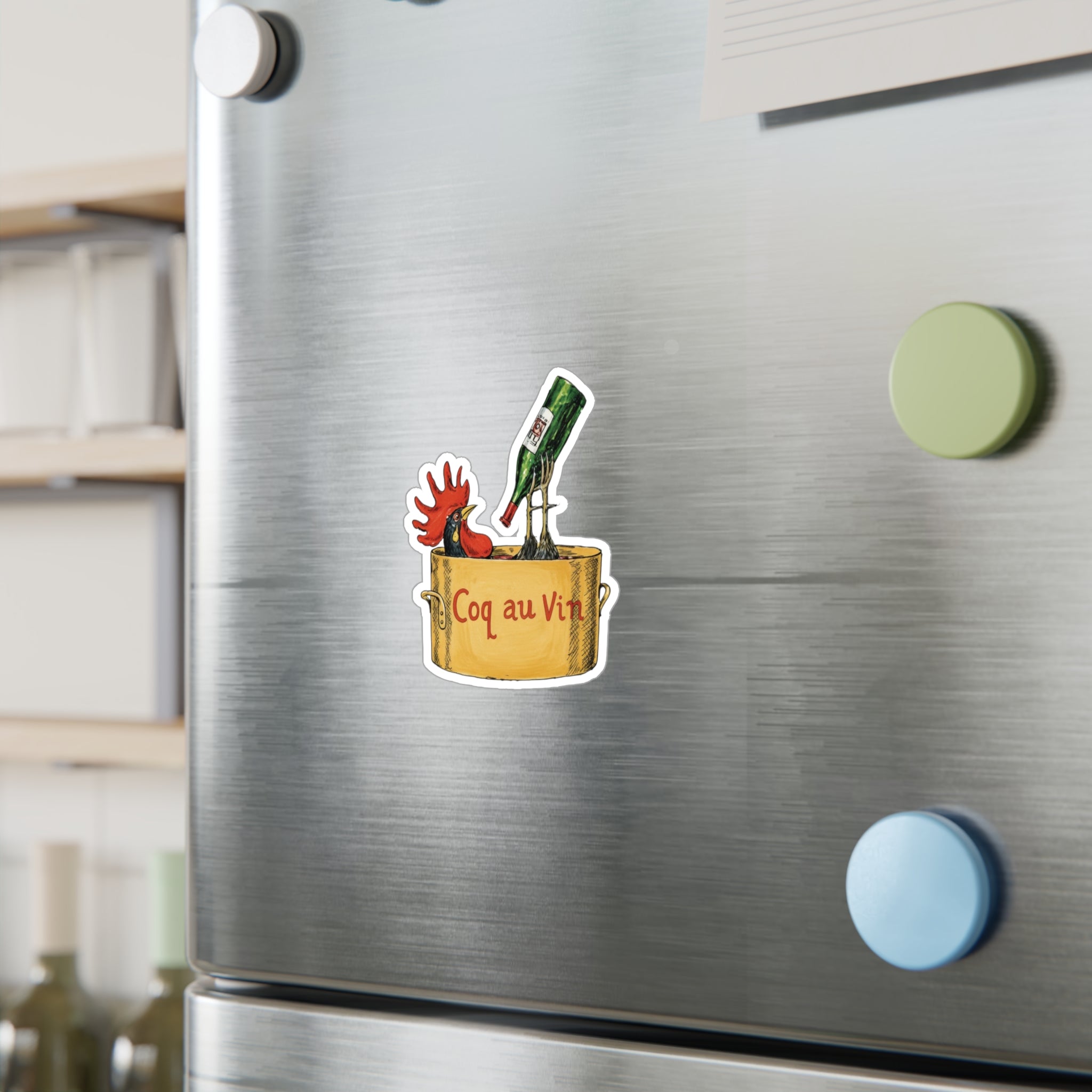 Coq au Vin rooster French kitchen Vinyl sticker
