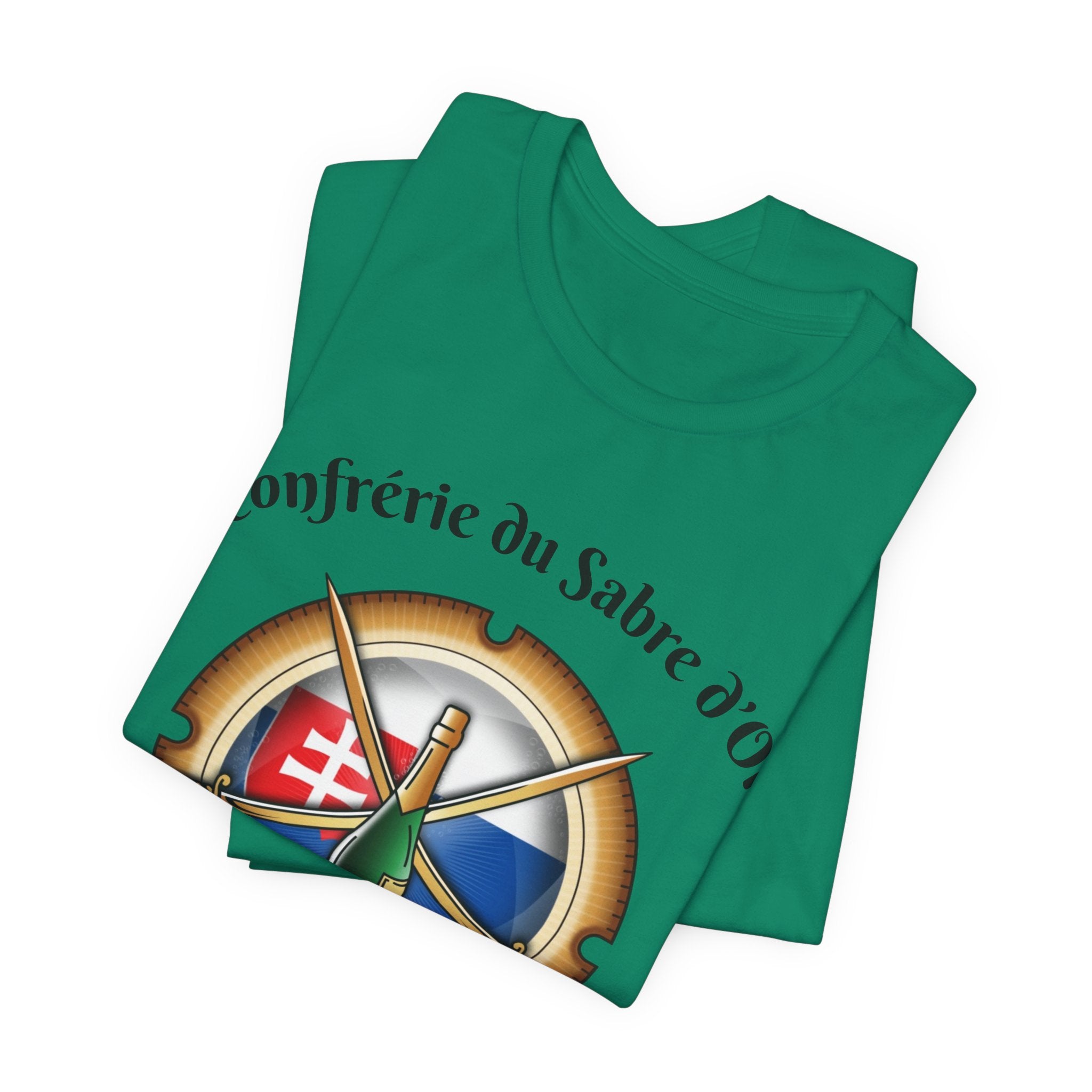 Slovakia Heritage, Sabering Society Slovak Crest T-Shirt, Champagne and Sabrage Heritage Design