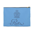 Vintage Ritz Paris Accessory Pouch | Light Blue Cosmetic Zip Bag