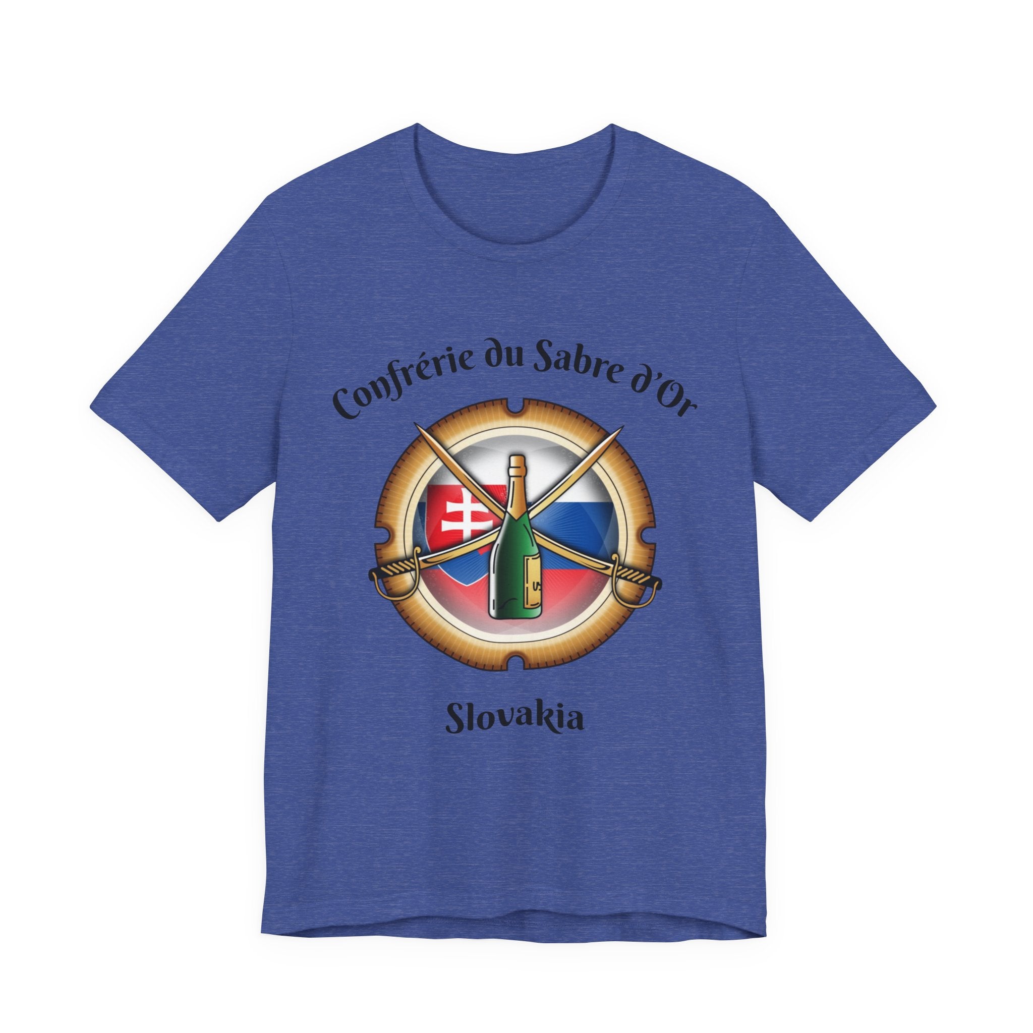 Slovakia Heritage, Sabering Society Slovak Crest T-Shirt, Champagne and Sabrage Heritage Design