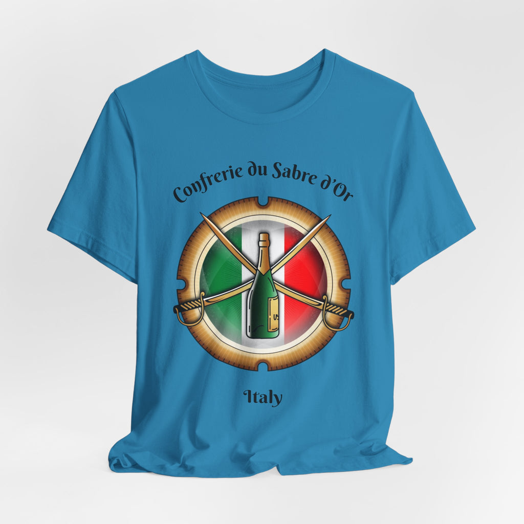 Italian Heritage T-Shirt, Confrérie du Sabre dOr France T-Shirt ,Champagne Sabering Society Emblem Tee