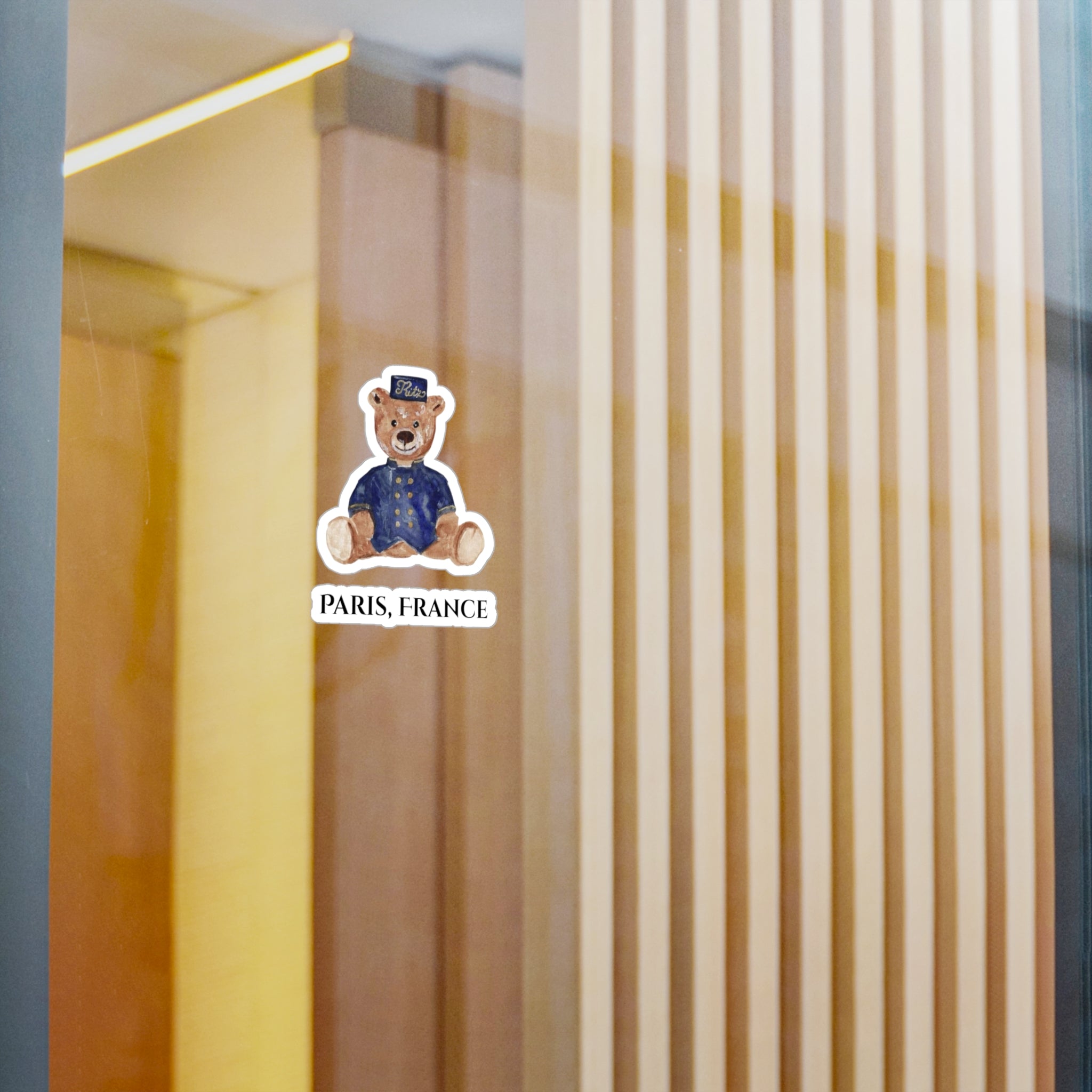 Vinyl Sticker Vintage Ritz Paris Teddy Bear