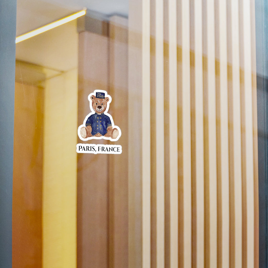 Vinyl Sticker Vintage Ritz Paris Teddy Bear