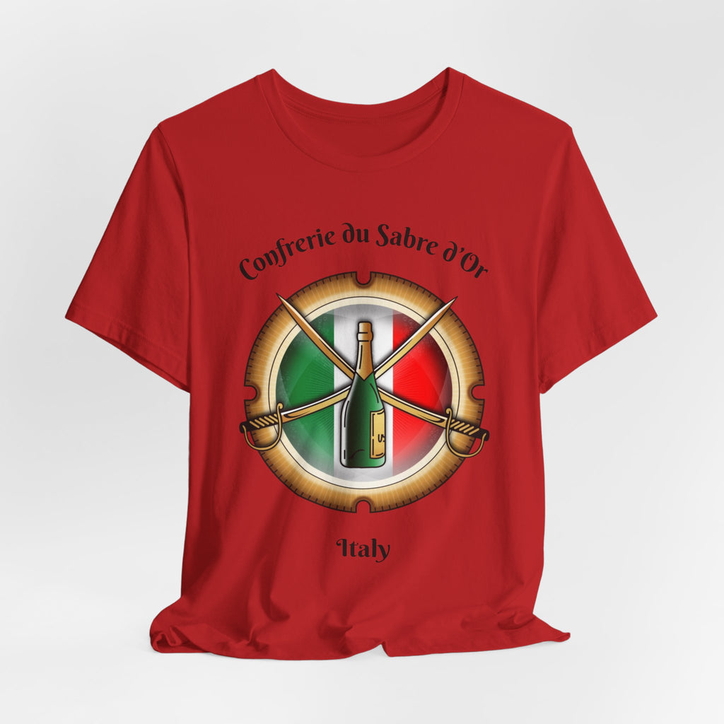 Italian Heritage T-Shirt, Confrérie du Sabre dOr France T-Shirt ,Champagne Sabering Society Emblem Tee