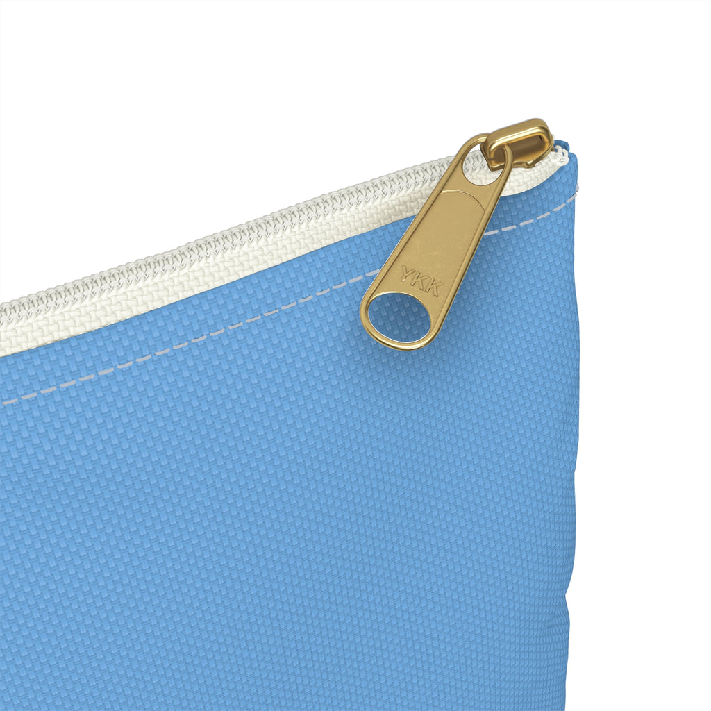 Vintage Ritz Paris Accessory Pouch | Light Blue Cosmetic Zip Bag