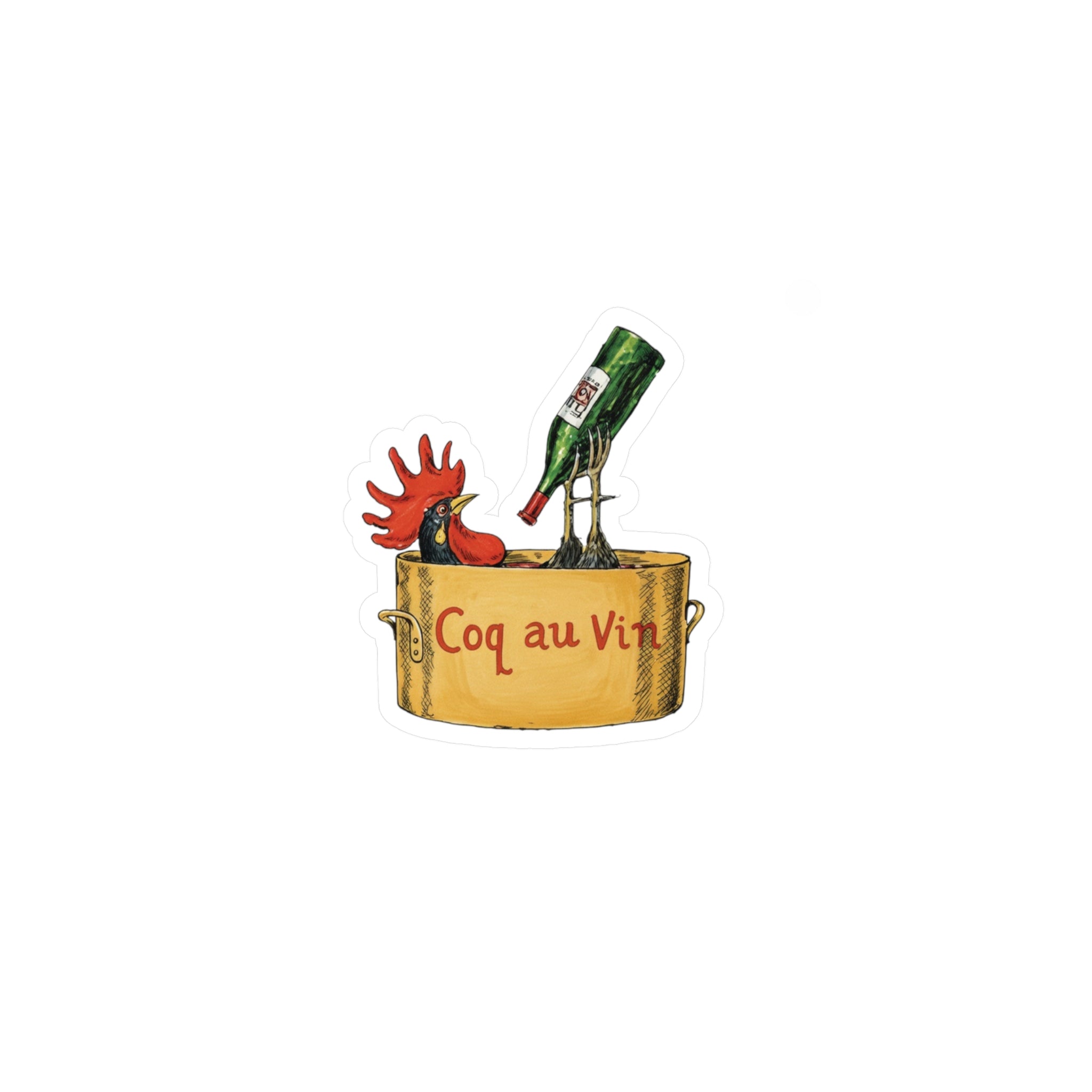 Coq au Vin rooster French kitchen Vinyl sticker