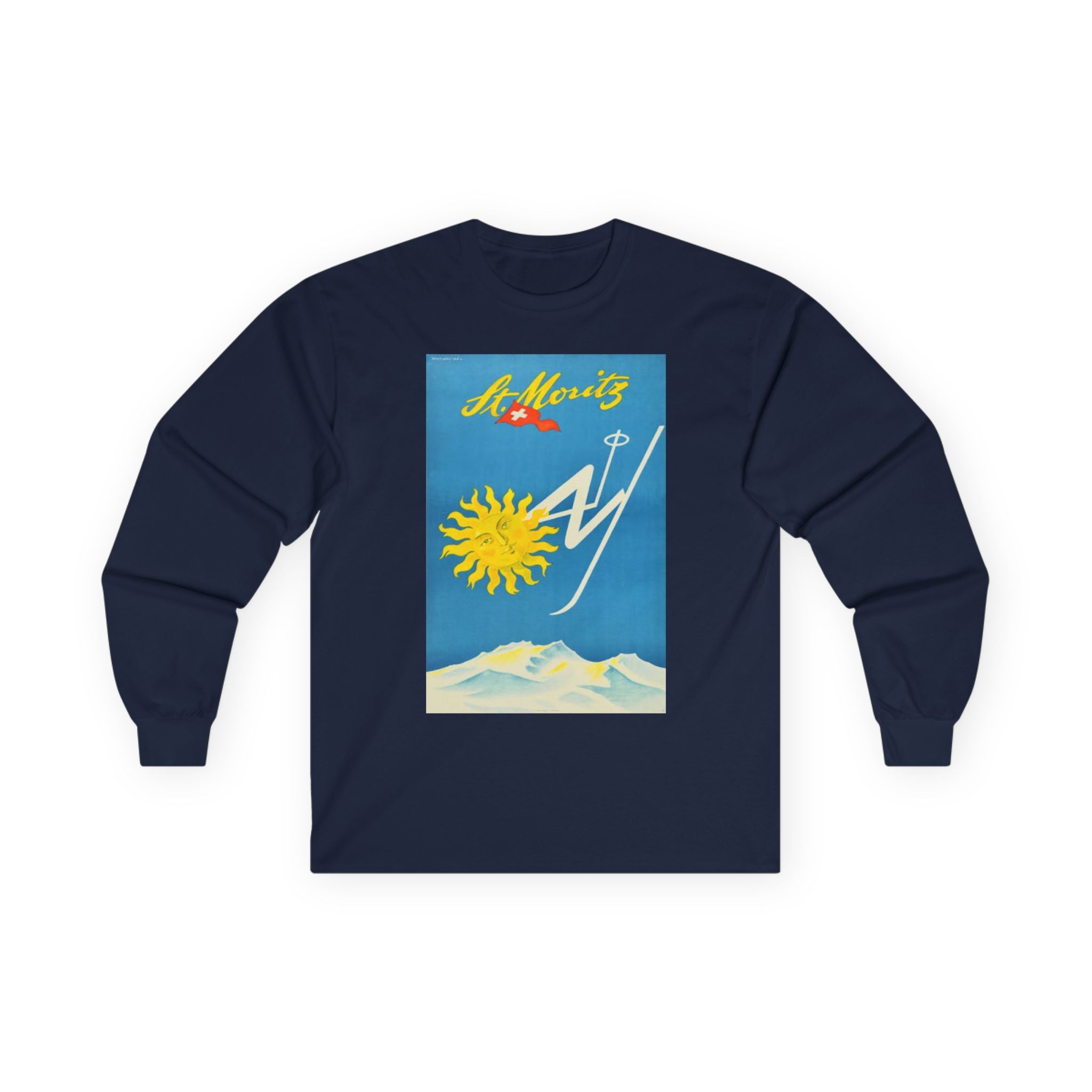 St. Moritz Ski Vintage Poster,  long sleeve T-shirt