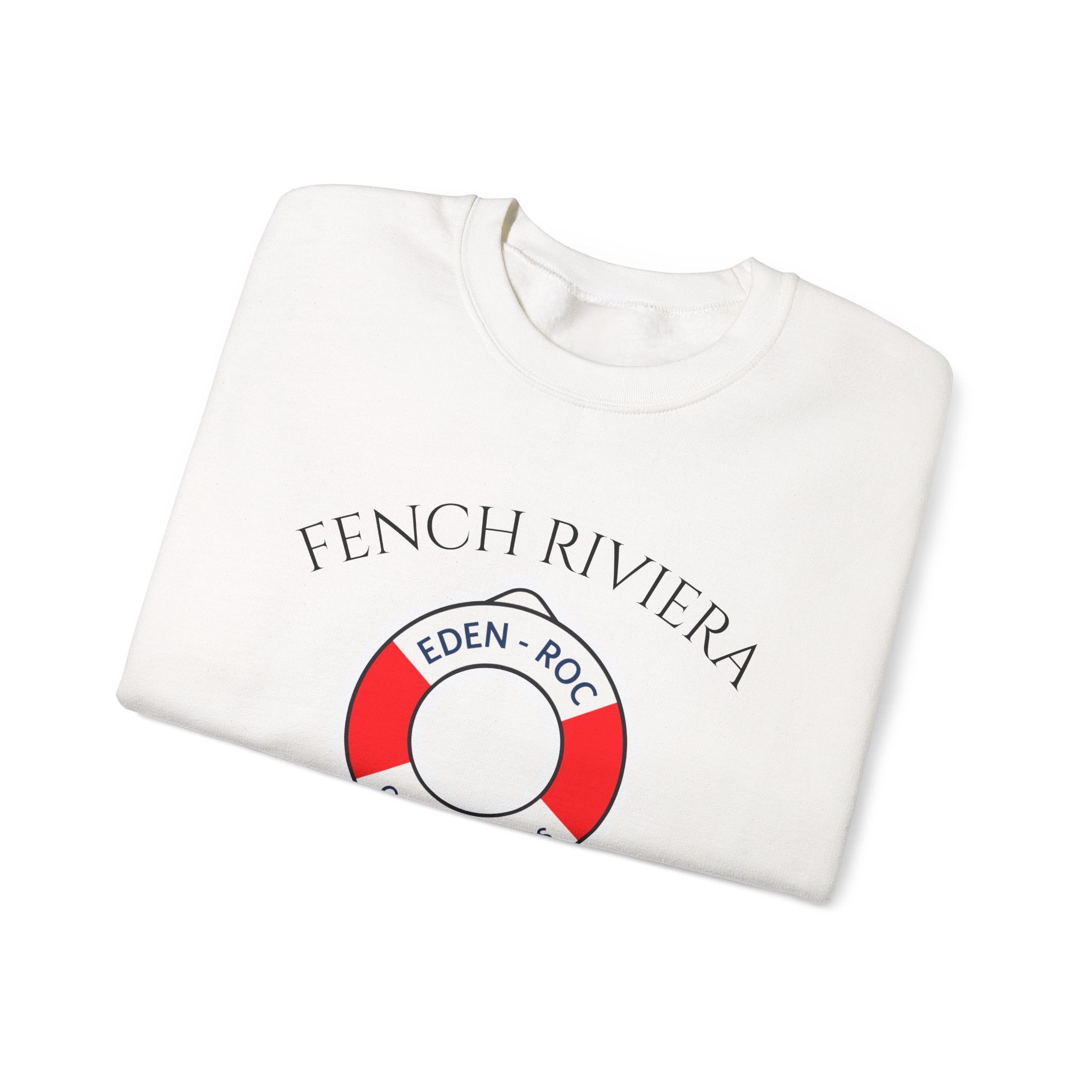 French Riviera Lifesaver Crewneck Sweatshirt | Côte d'Azur Nautical Design