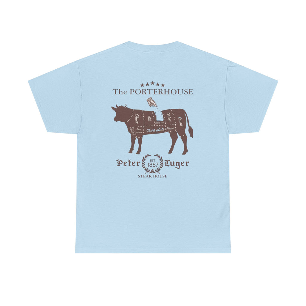 Peter Luger Vintage Butcher Cut Diagram T-Shirt | Porterhouse Steak Cow Diagram