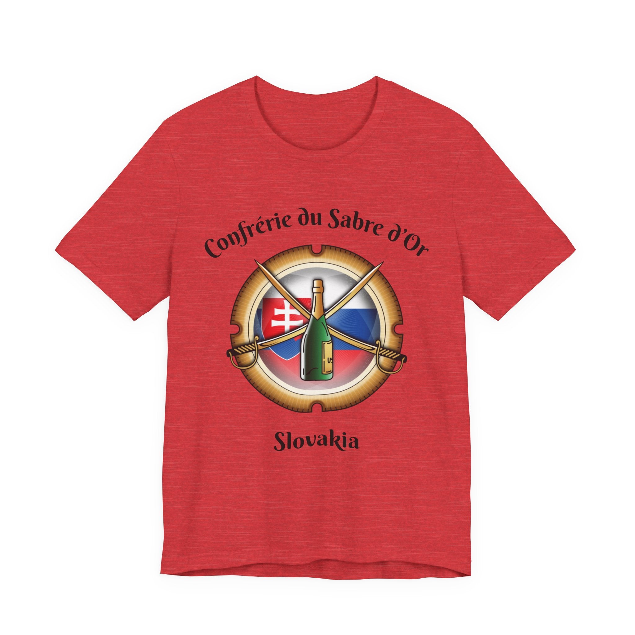 Slovakia Heritage, Sabering Society Slovak Crest T-Shirt, Champagne and Sabrage Heritage Design
