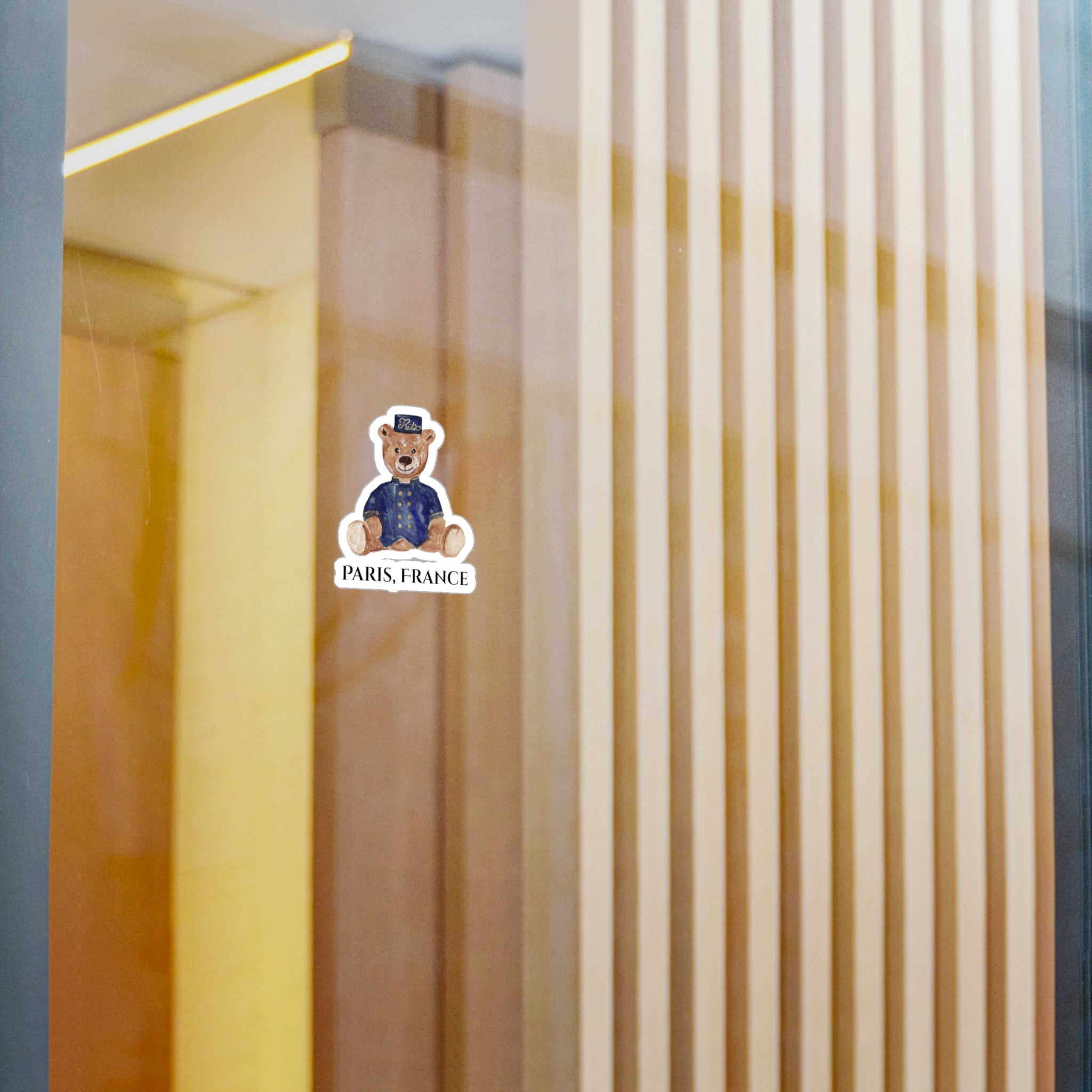 Vinyl Sticker Vintage Ritz Paris Teddy Bear