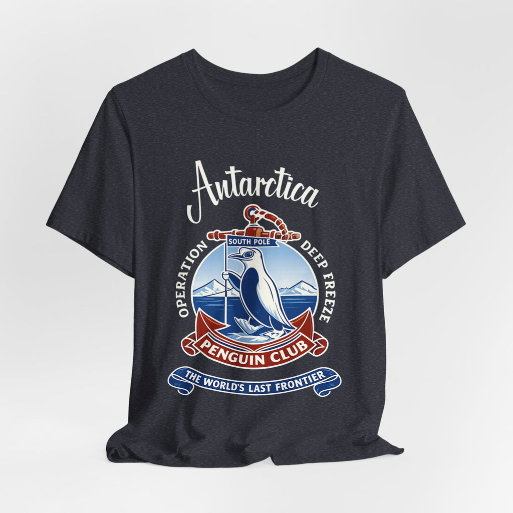 Antarctica Penguin Club Crest T-Shirt | South Pole Expedition T-Shirt