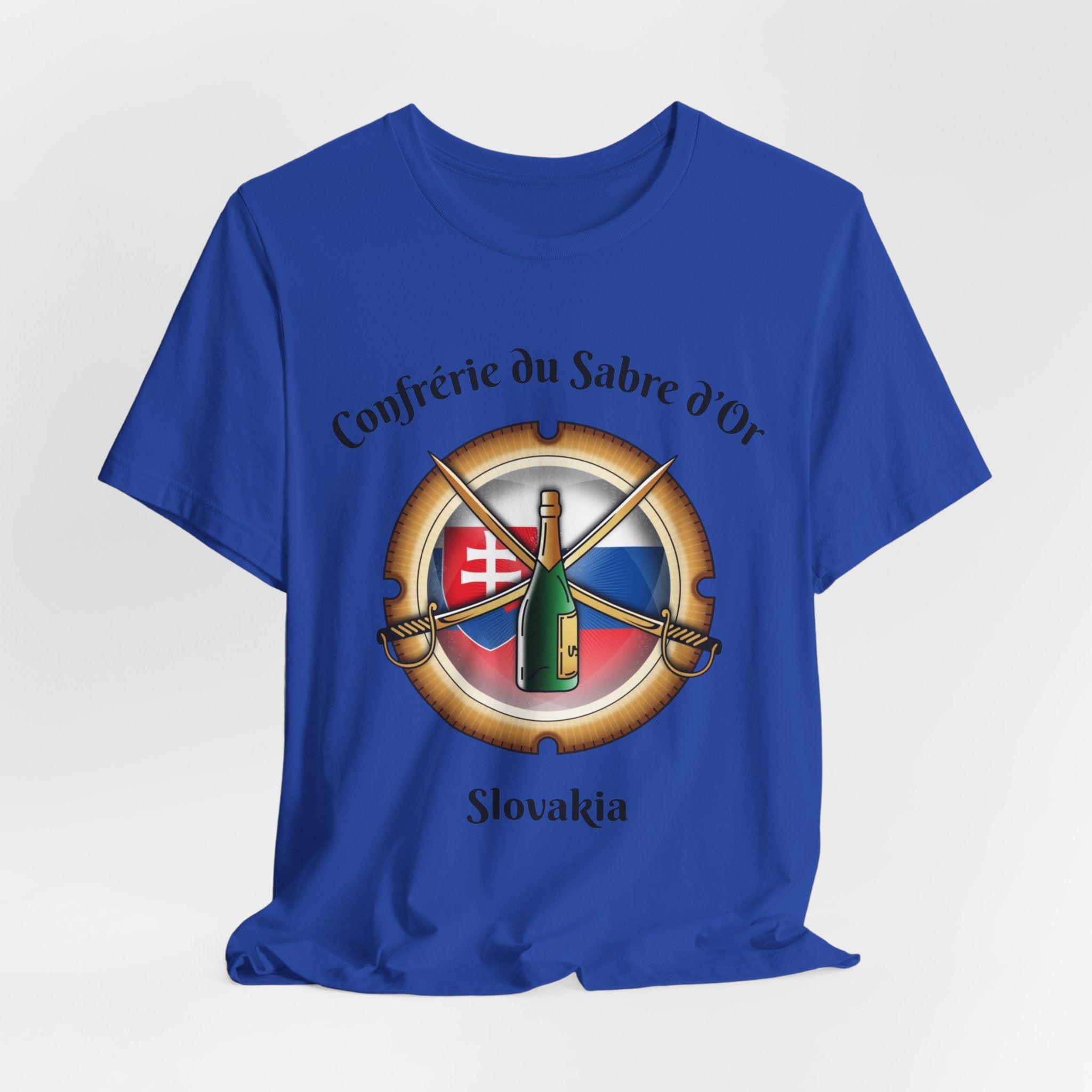 Slovakia Heritage, Sabering Society Slovak Crest T-Shirt, Champagne and Sabrage Heritage Design