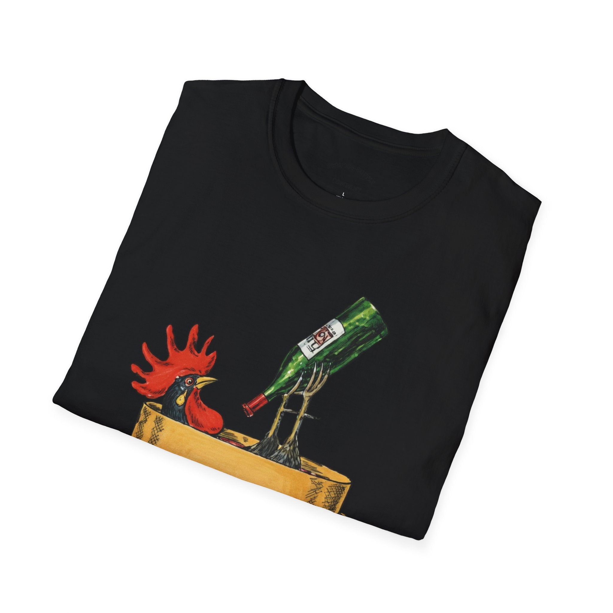 Wine Coq au Vin T-Shirt | Rooster, Wine Bottle, French cooking design