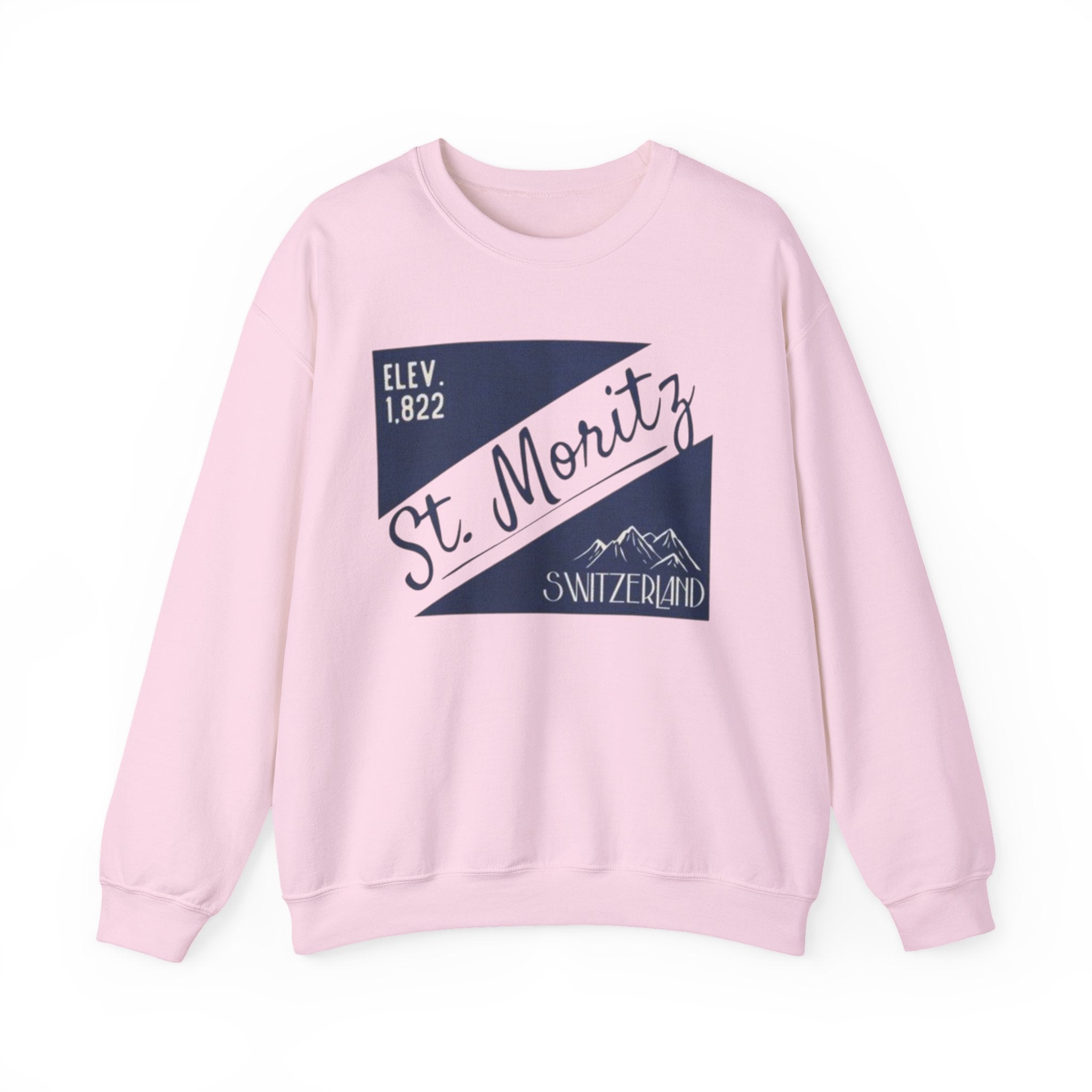 St. Moritz Ski Resort Vintage Sweatshirt | Switzerland Mountain Elev. 1,822