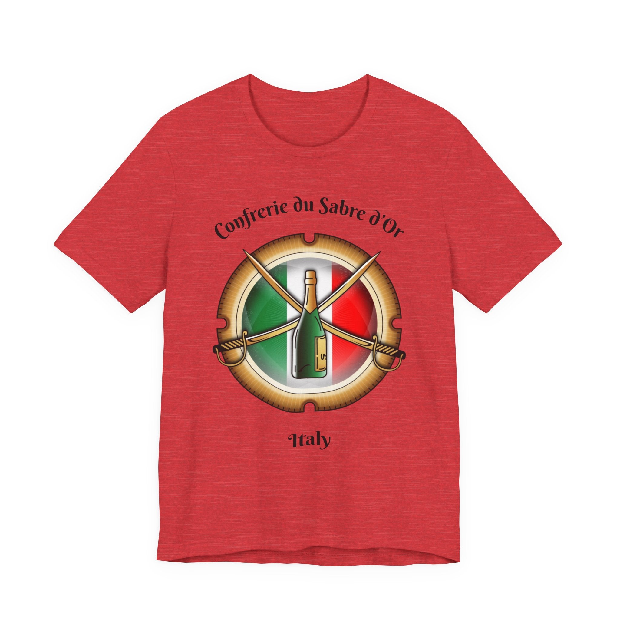 Italian Heritage T-Shirt, Confrérie du Sabre dOr France T-Shirt ,Champagne Sabering Society Emblem Tee