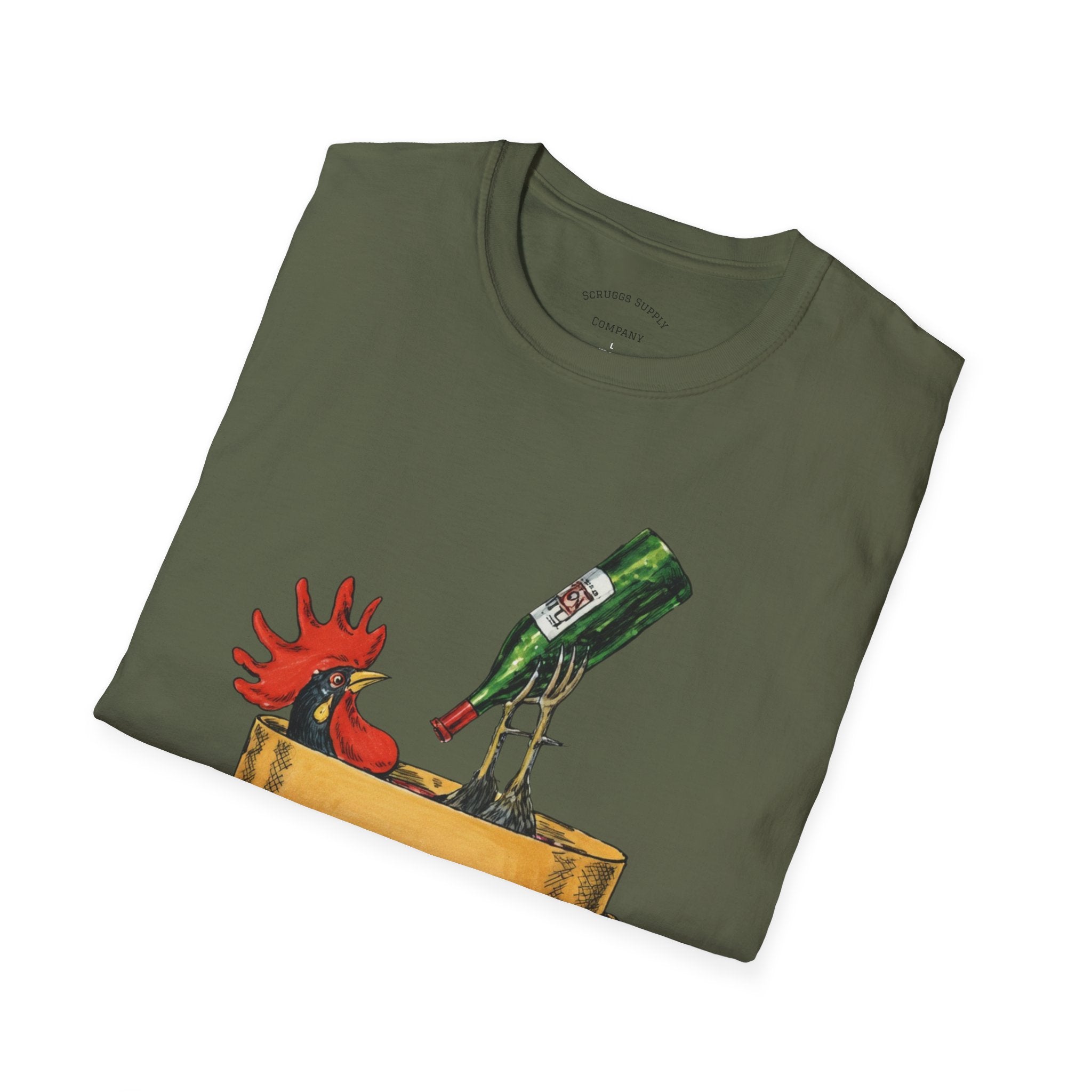 Wine Coq au Vin T-Shirt | Rooster, Wine Bottle, French cooking design