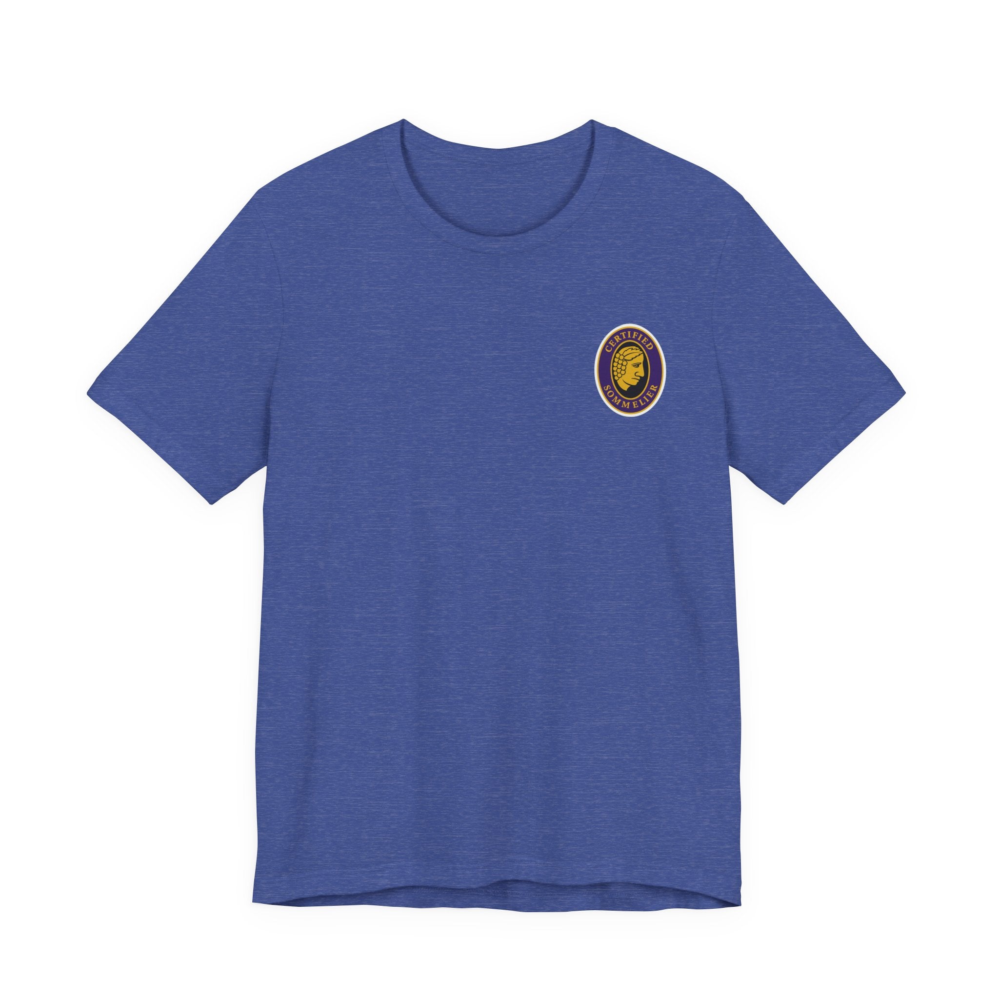 Certified Sommelier T-shirt, featuring the official emblem in striking purple, gold, and black