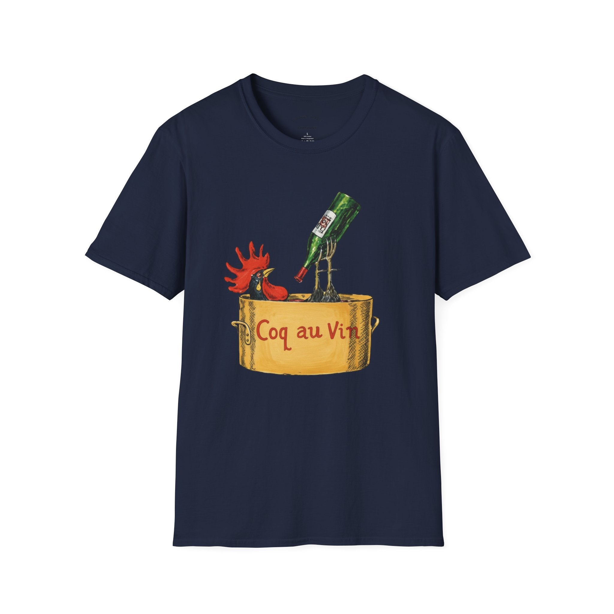 Wine Coq au Vin T-Shirt | Rooster, Wine Bottle, French cooking design