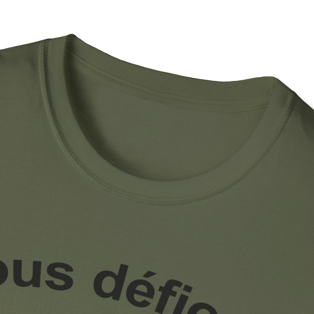 WW2 French Resistance Inspired T-Shirt Nous défions with skull and crossed bones