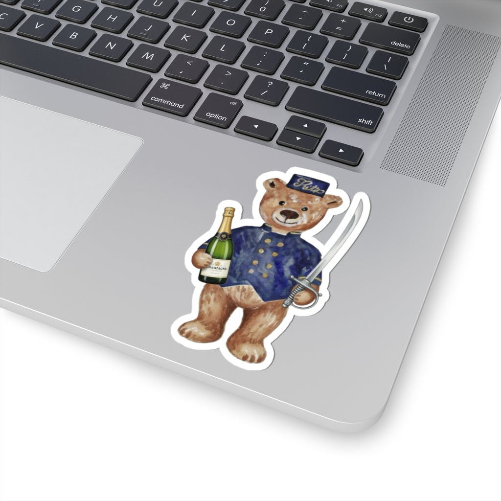 Vintage Ritz Paris Champagne Bear Vinyl Sticker