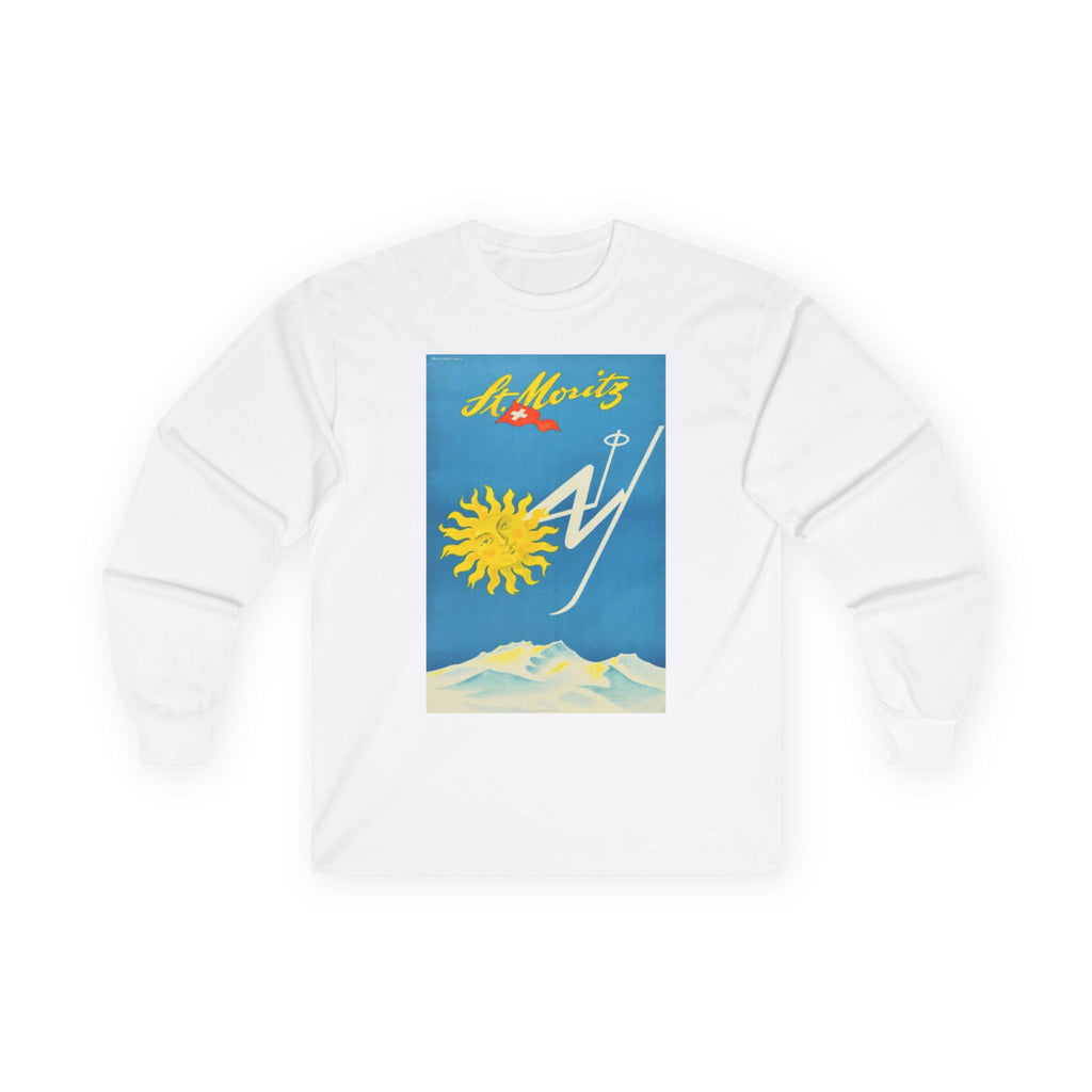 St. Moritz Ski Vintage Poster,  long sleeve T-shirt