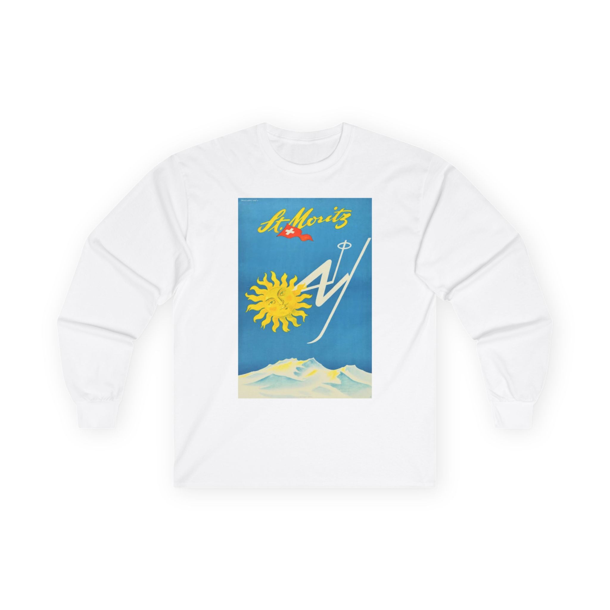St. Moritz Ski Vintage Poster,  long sleeve T-shirt